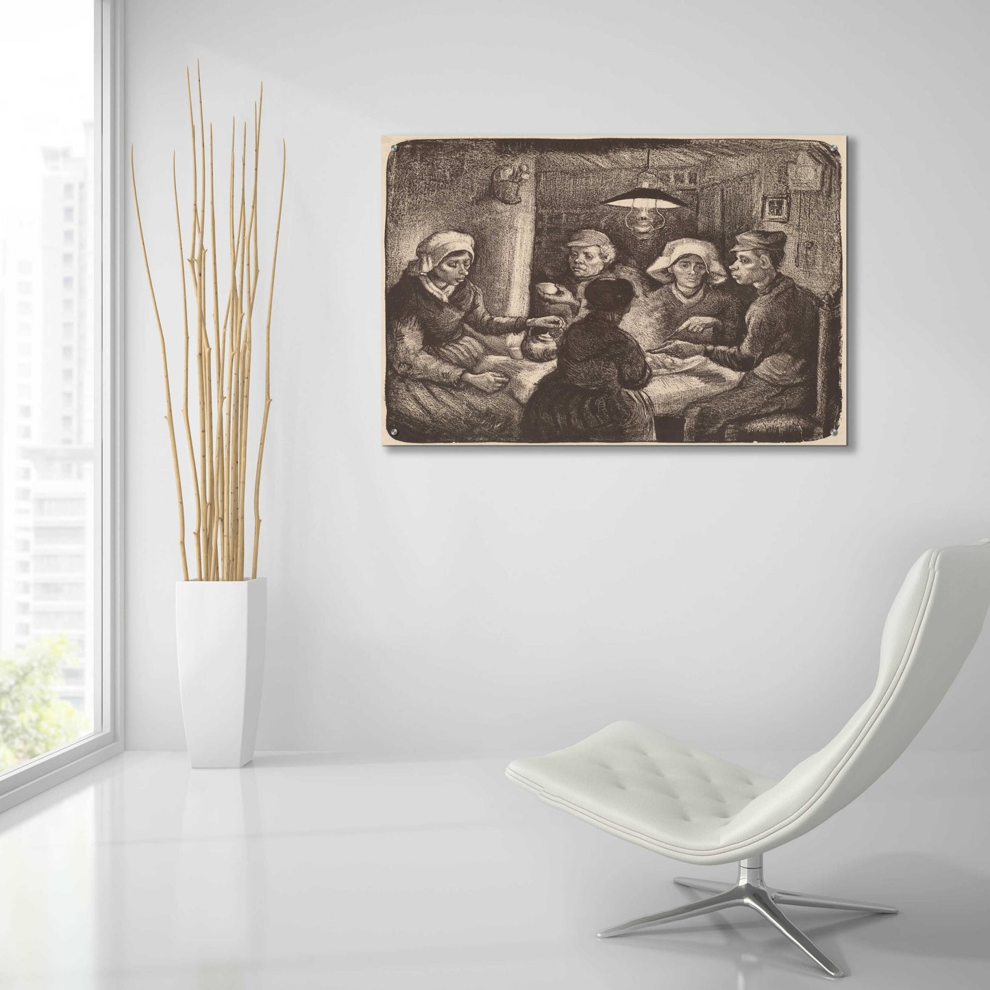 Epic Art 'Potato Eaters' by Vincent Van Gogh, Acrylic Glass Wall Art,36x24