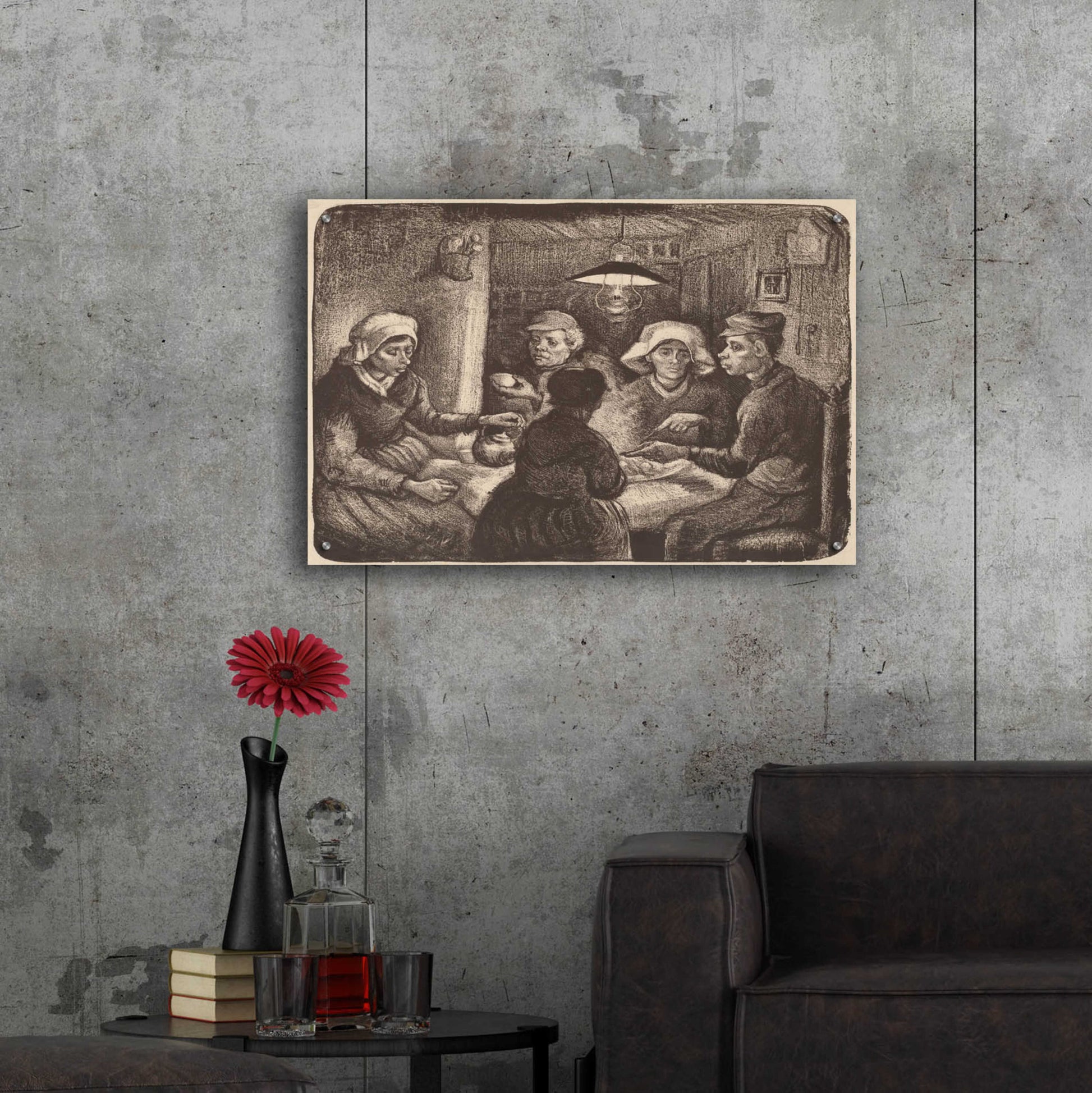 Epic Art 'Potato Eaters' by Vincent Van Gogh, Acrylic Glass Wall Art,36x24