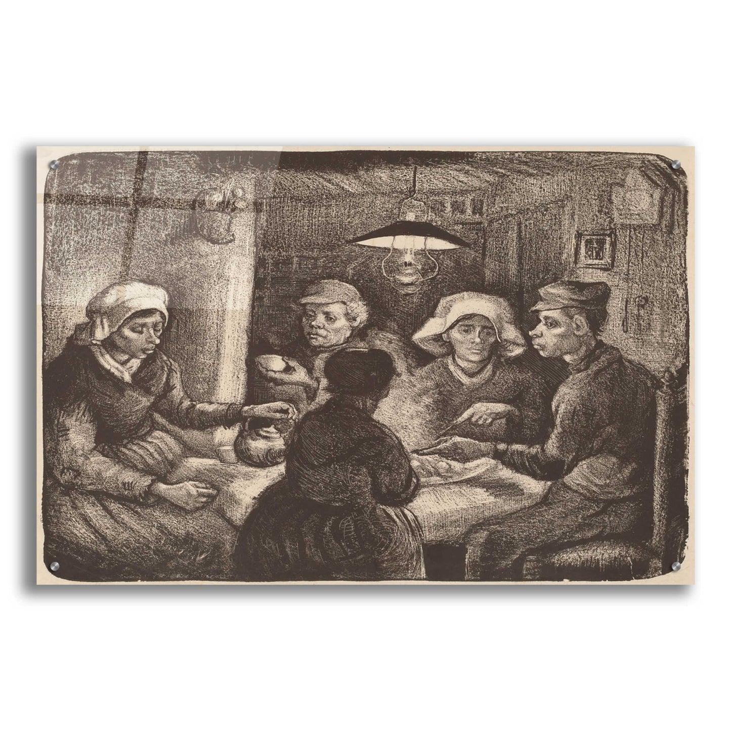 Epic Art 'Potato Eaters' by Vincent Van Gogh, Acrylic Glass Wall Art,36x24