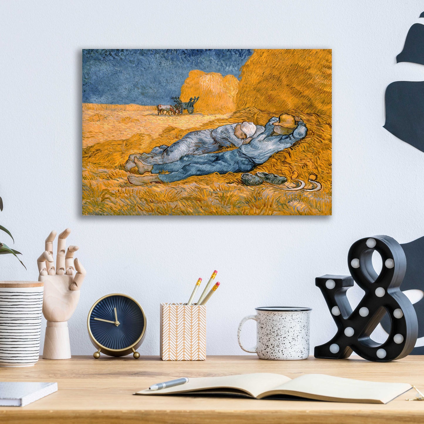 Epic Art 'Noon, Rest From Work' by Vincent Van Gogh, Acrylic Glass Wall Art,16x12