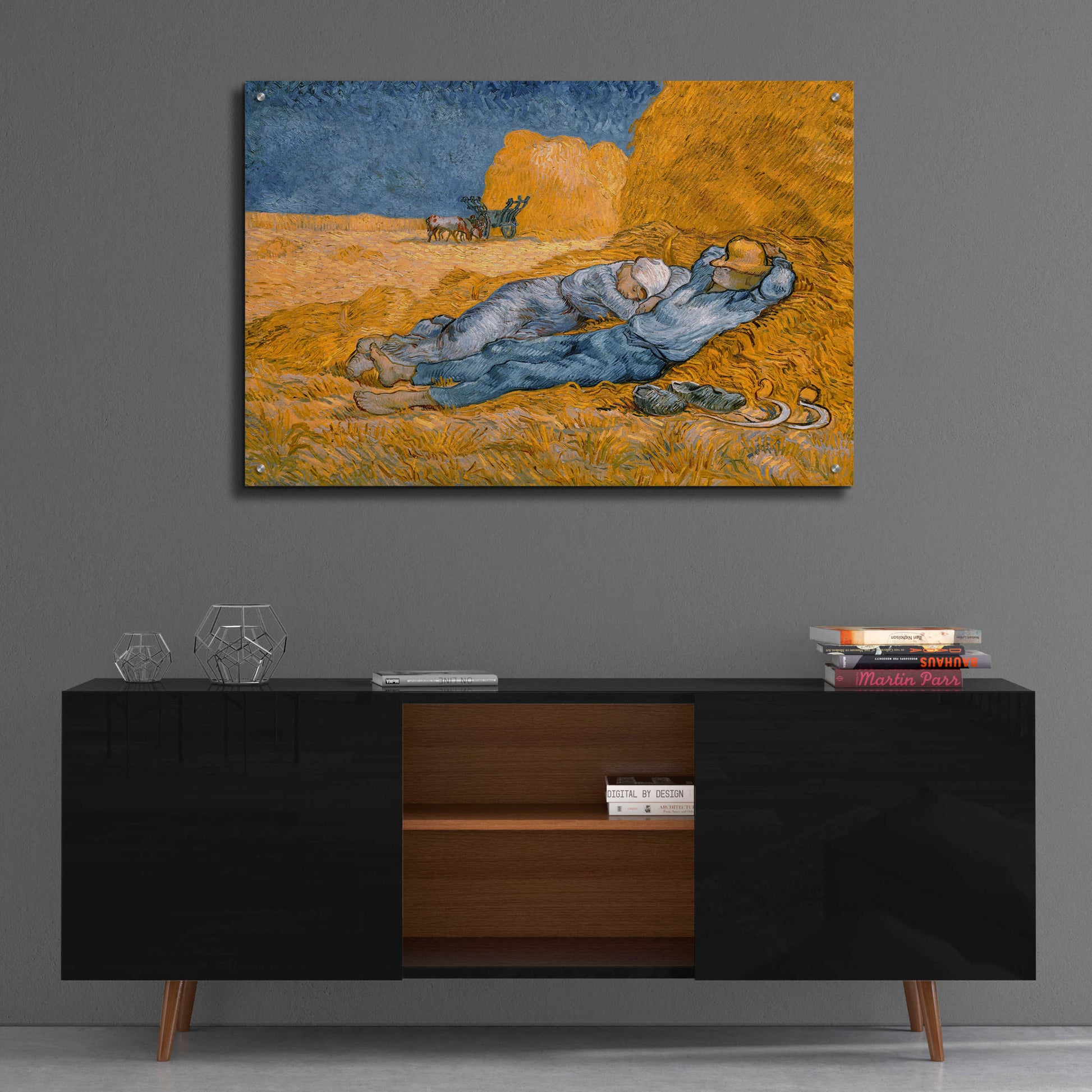 Epic Art 'Noon, Rest From Work' by Vincent Van Gogh, Acrylic Glass Wall Art,36x24