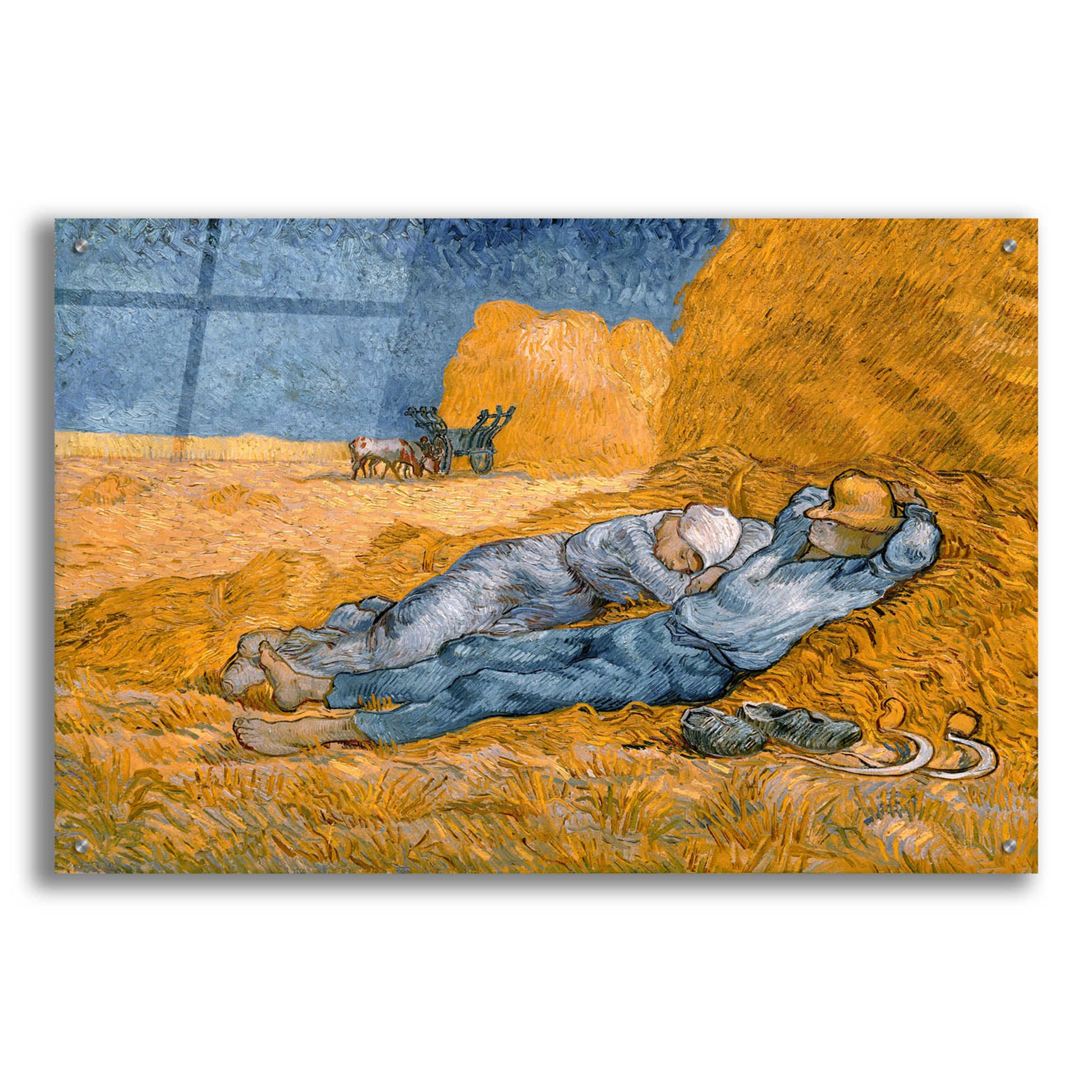 Epic Art 'Noon, Rest From Work' by Vincent Van Gogh, Acrylic Glass Wall Art,36x24