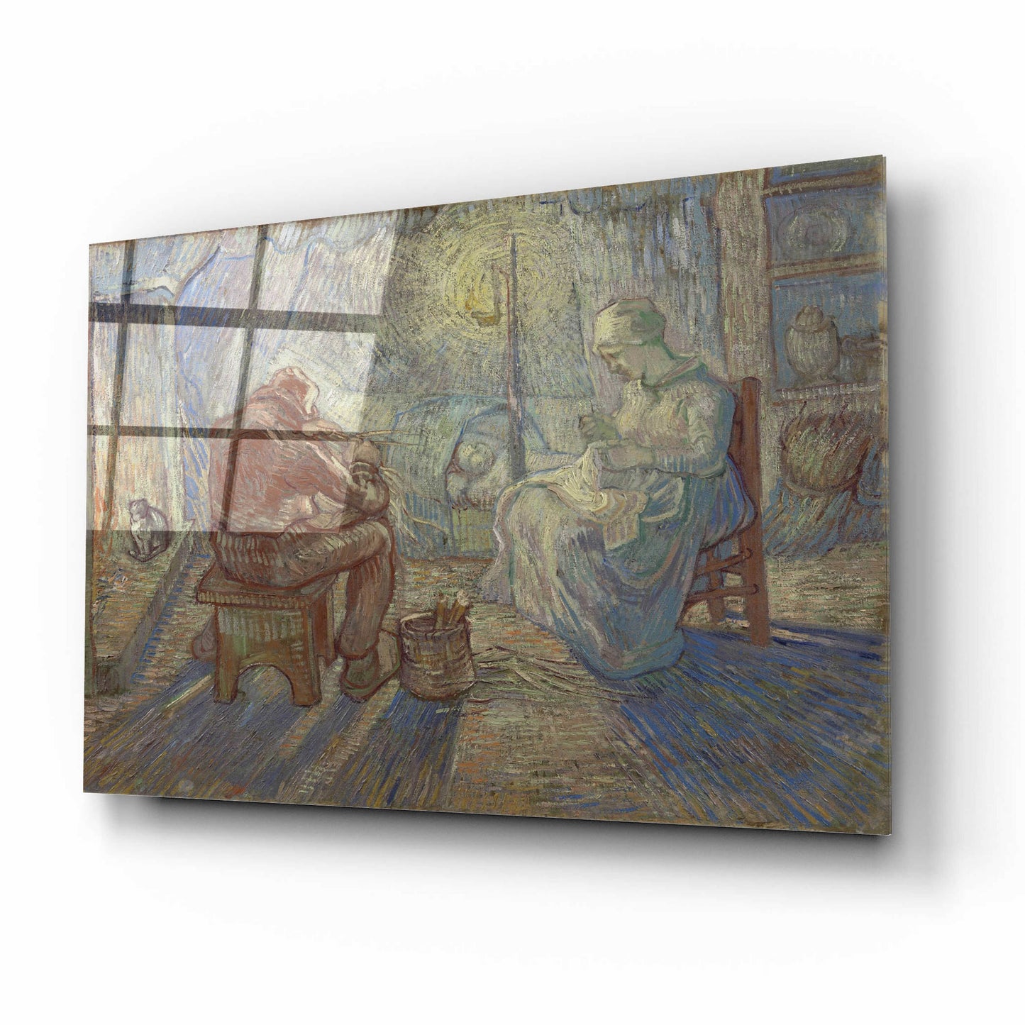 Epic Art 'Night After Millet' by Vincent Van Gogh, Acrylic Glass Wall Art,16x12