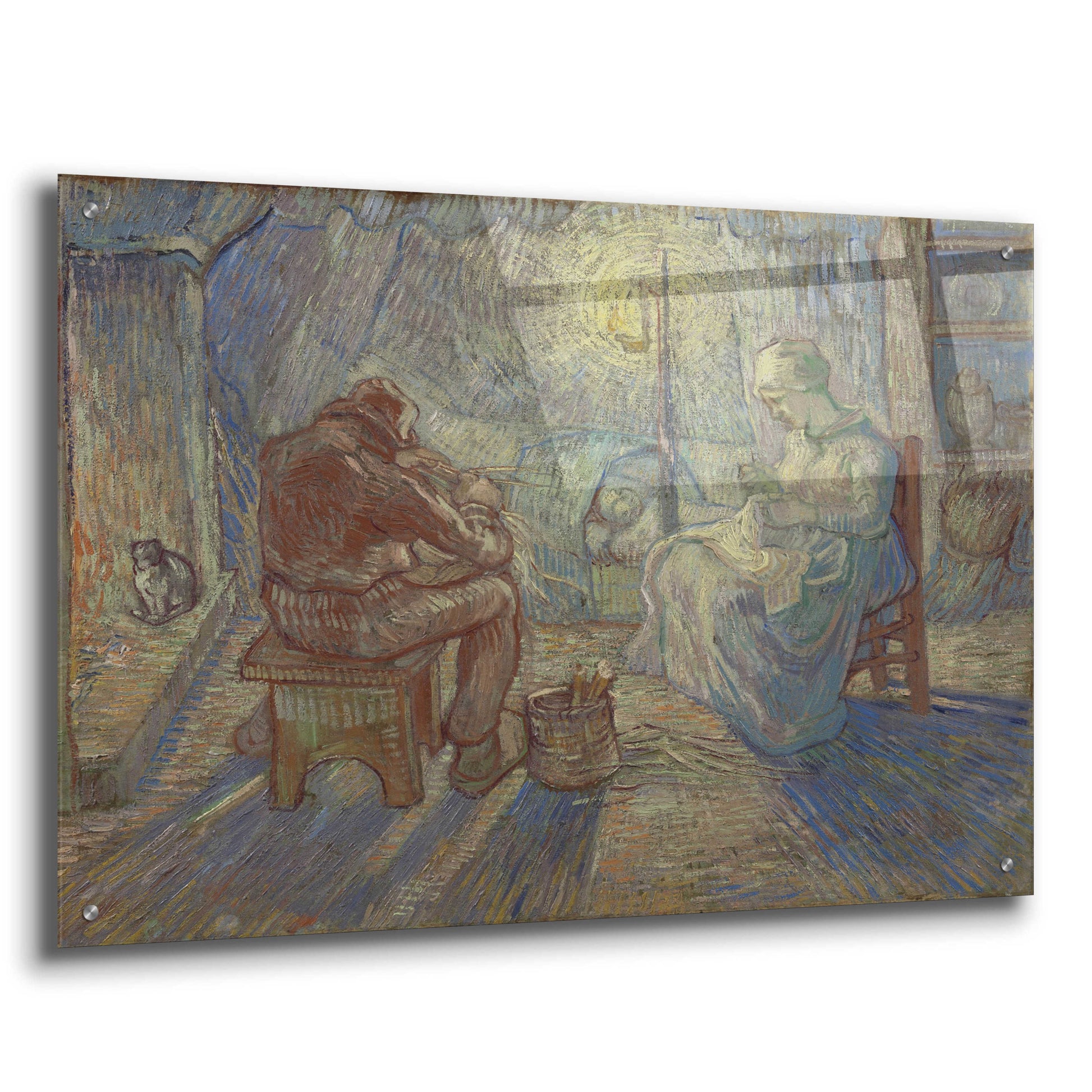 Epic Art 'Night After Millet' by Vincent Van Gogh, Acrylic Glass Wall Art,36x24