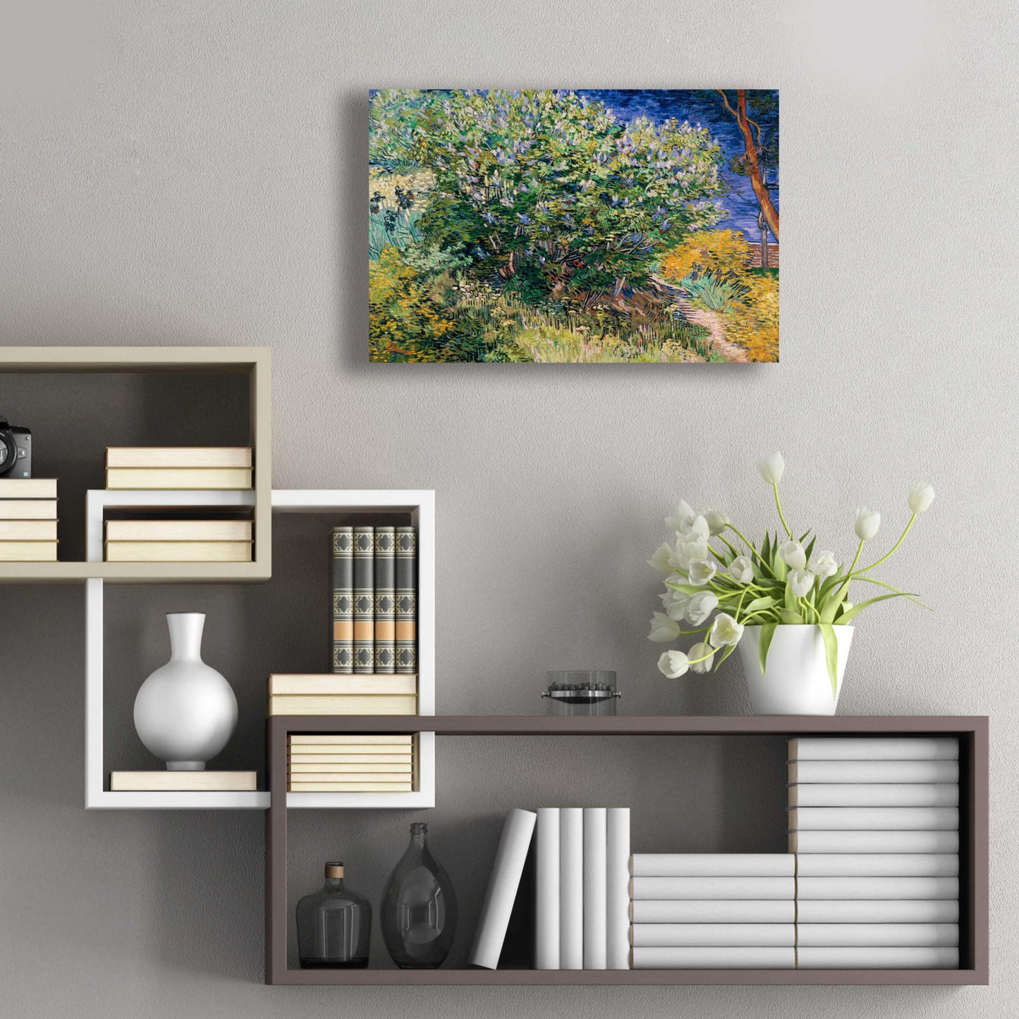 Epic Art 'Lilac Bush' by Vincent Van Gogh, Acrylic Glass Wall Art,24x16