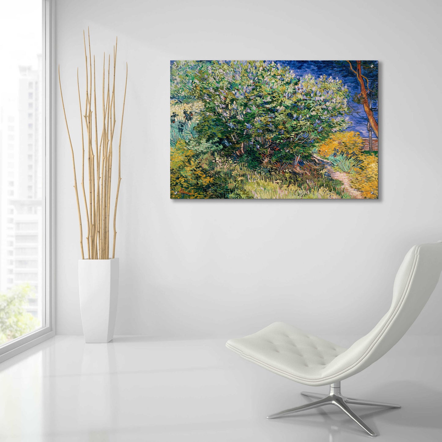 Epic Art 'Lilac Bush' by Vincent Van Gogh, Acrylic Glass Wall Art,36x24