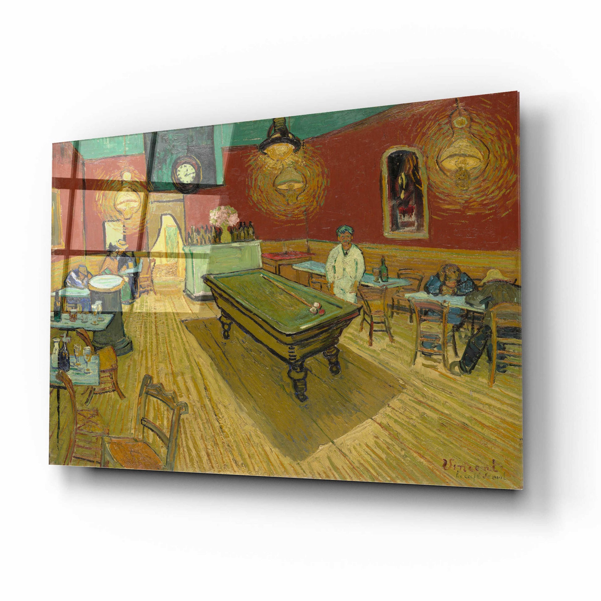 Epic Art 'Le Cafe De Nuit' by Vincent Van Gogh, Acrylic Glass Wall Art,16x12