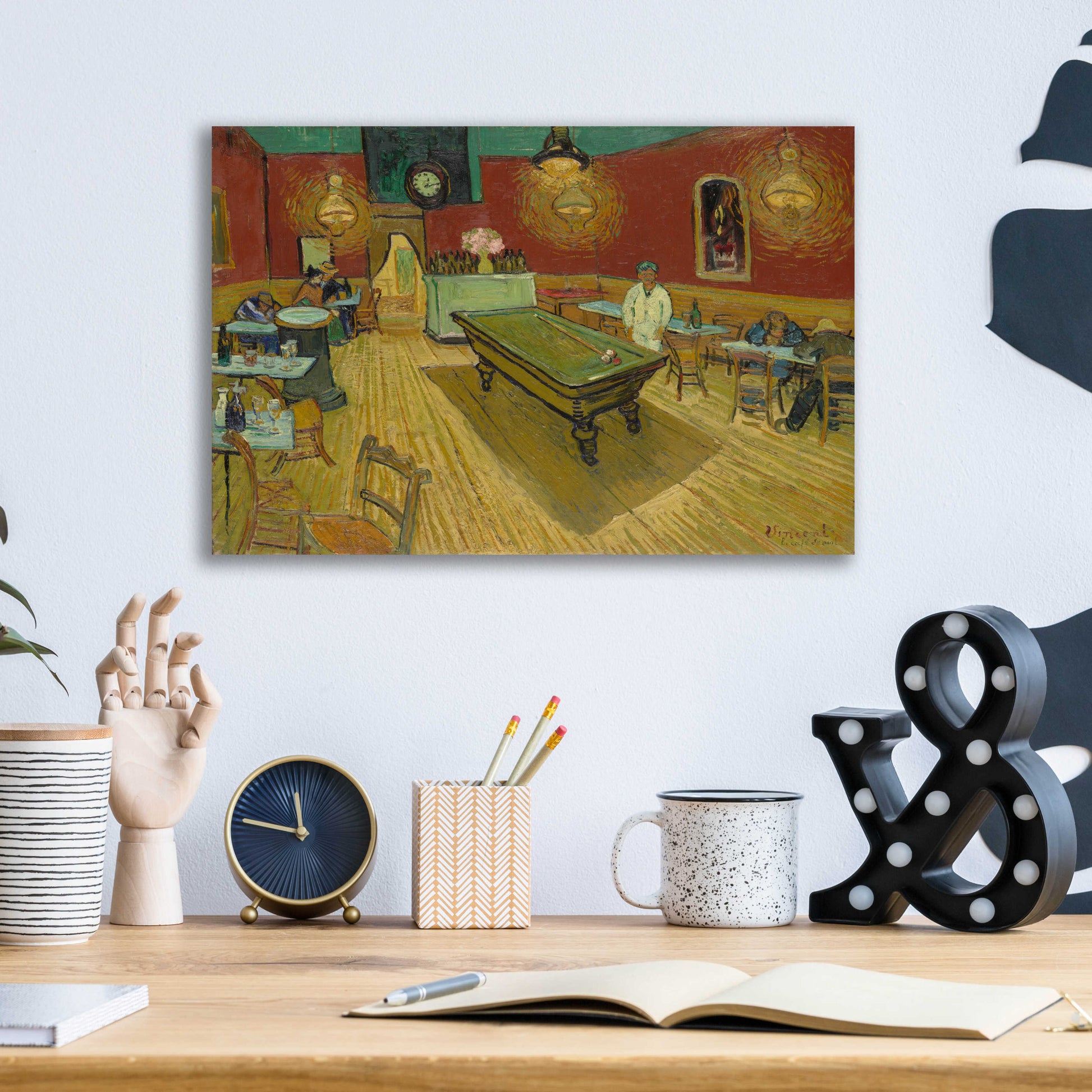 Epic Art 'Le Cafe De Nuit' by Vincent Van Gogh, Acrylic Glass Wall Art,16x12