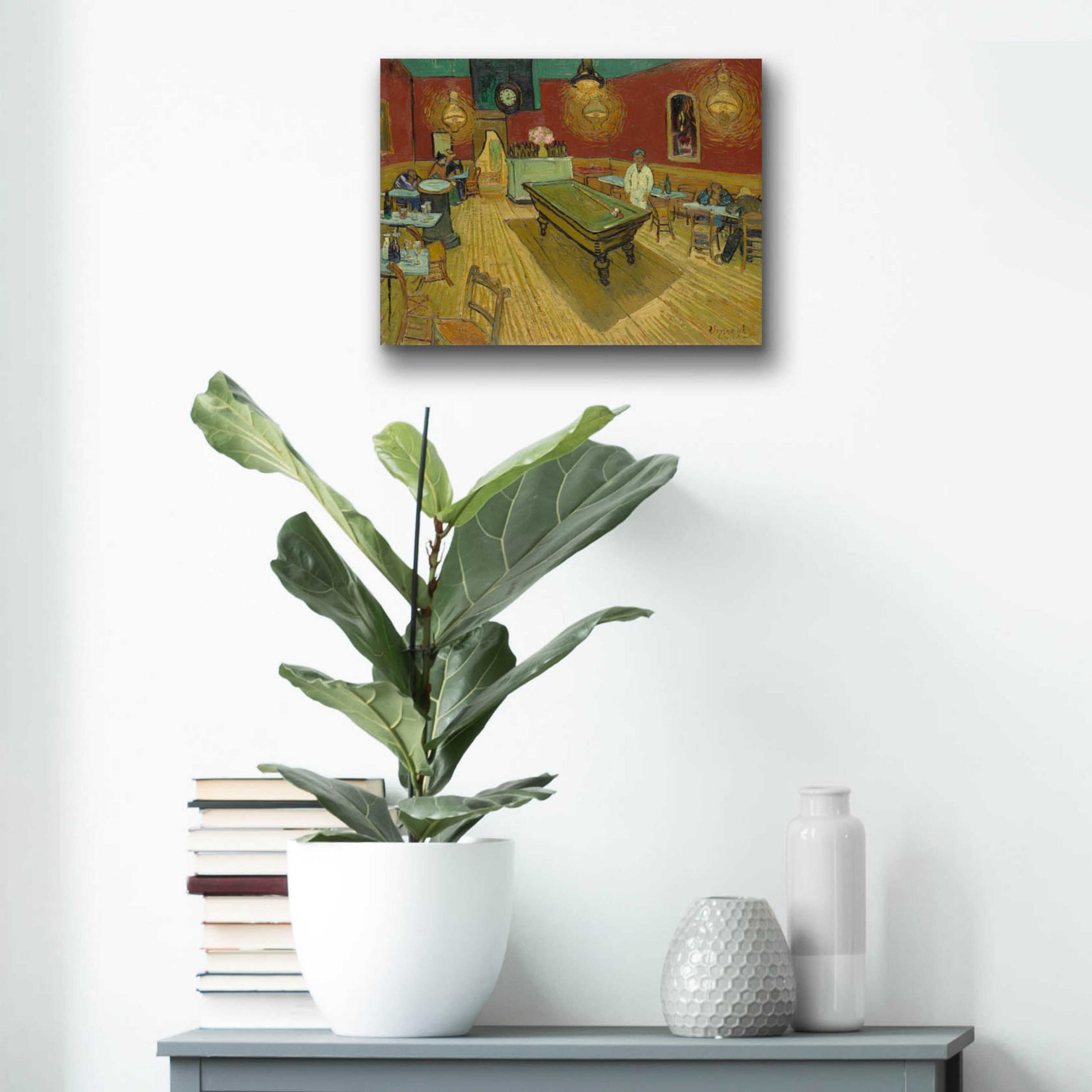 Epic Art 'Le Cafe De Nuit' by Vincent Van Gogh, Acrylic Glass Wall Art,16x12