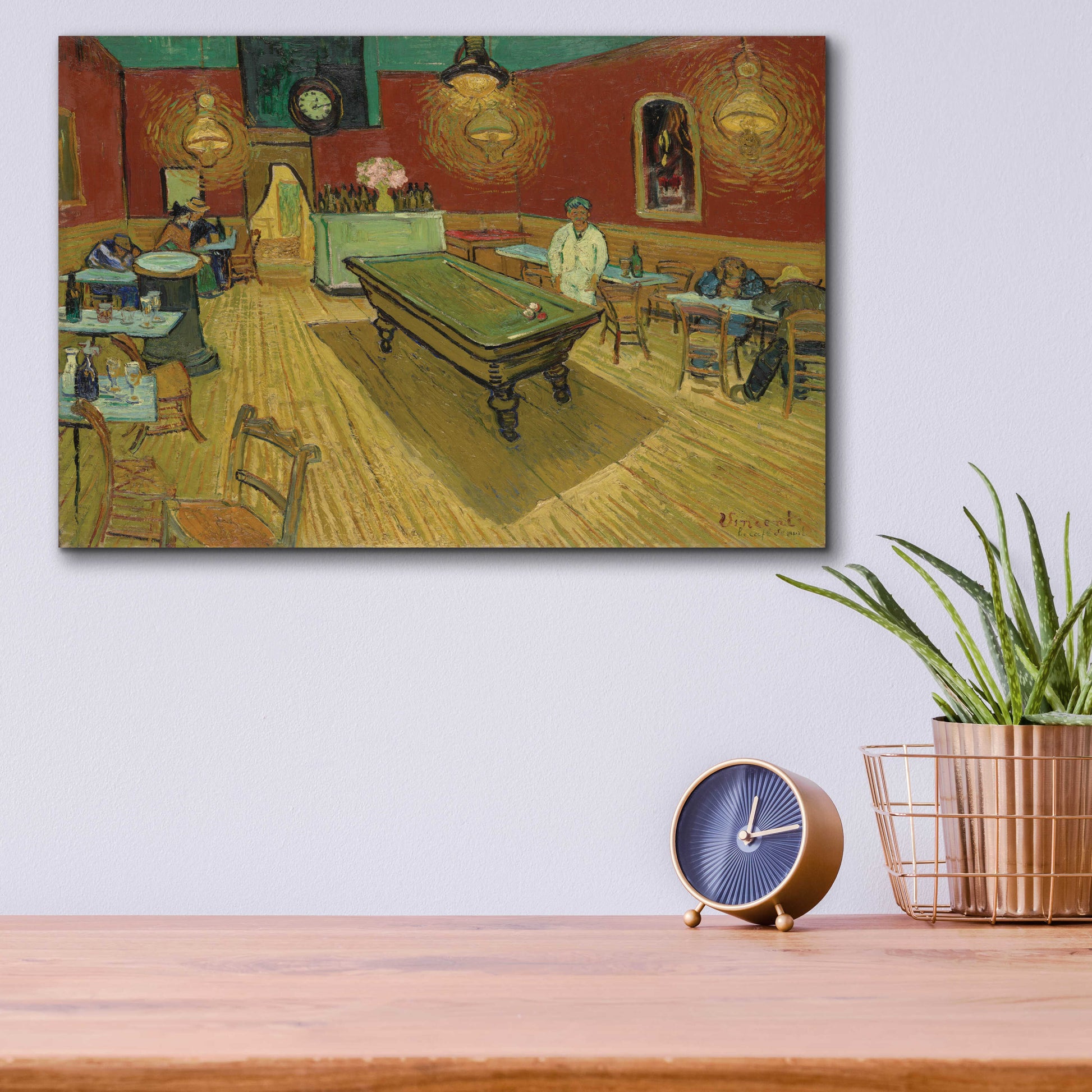 Epic Art 'Le Cafe De Nuit' by Vincent Van Gogh, Acrylic Glass Wall Art,16x12