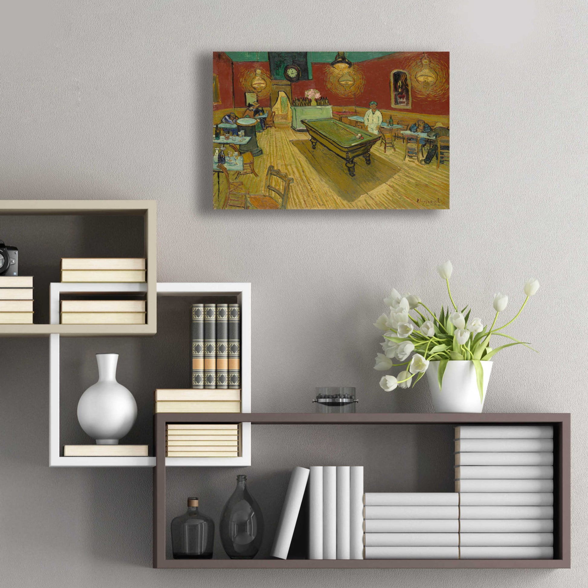 Epic Art 'Le Cafe De Nuit' by Vincent Van Gogh, Acrylic Glass Wall Art,24x16