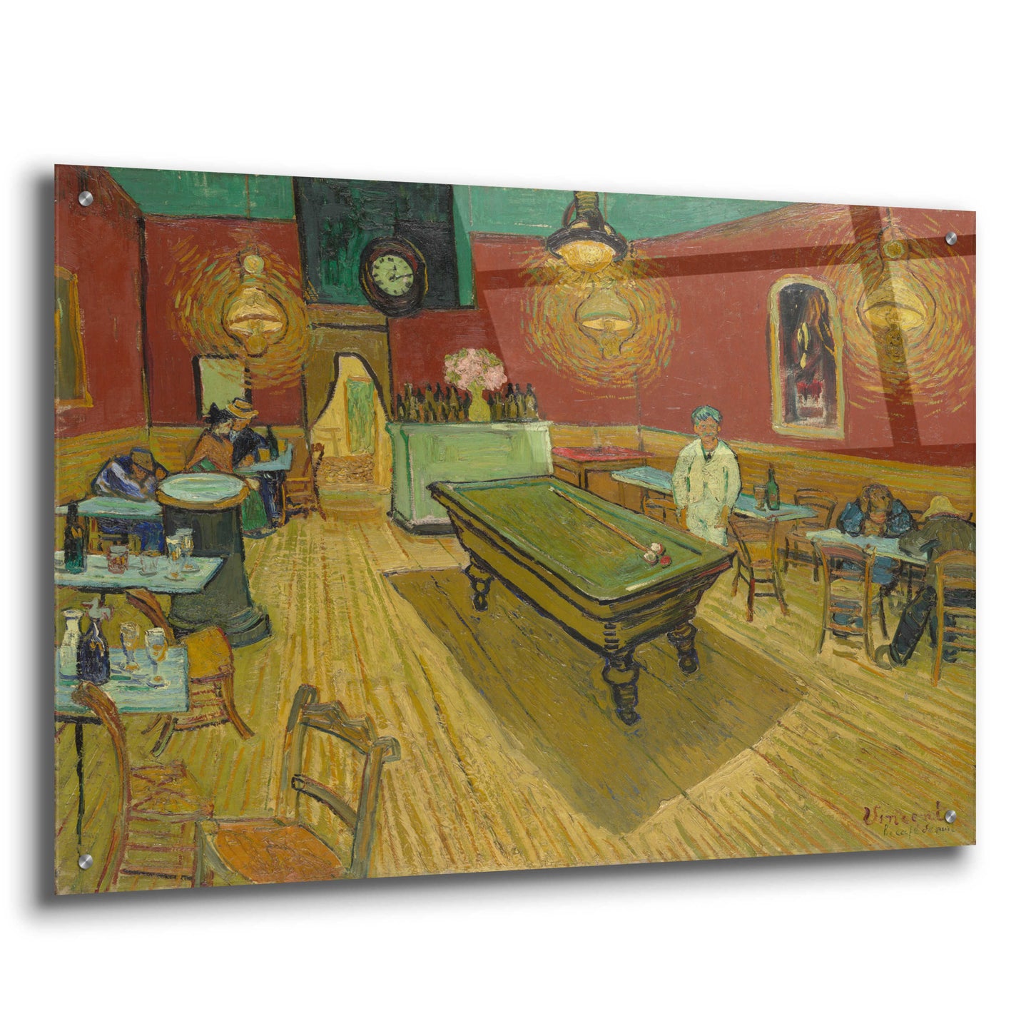 Epic Art 'Le Cafe De Nuit' by Vincent Van Gogh, Acrylic Glass Wall Art,36x24