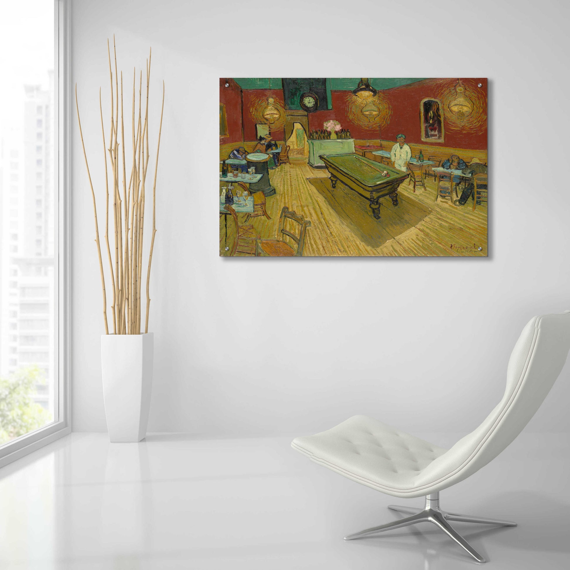 Epic Art 'Le Cafe De Nuit' by Vincent Van Gogh, Acrylic Glass Wall Art,36x24