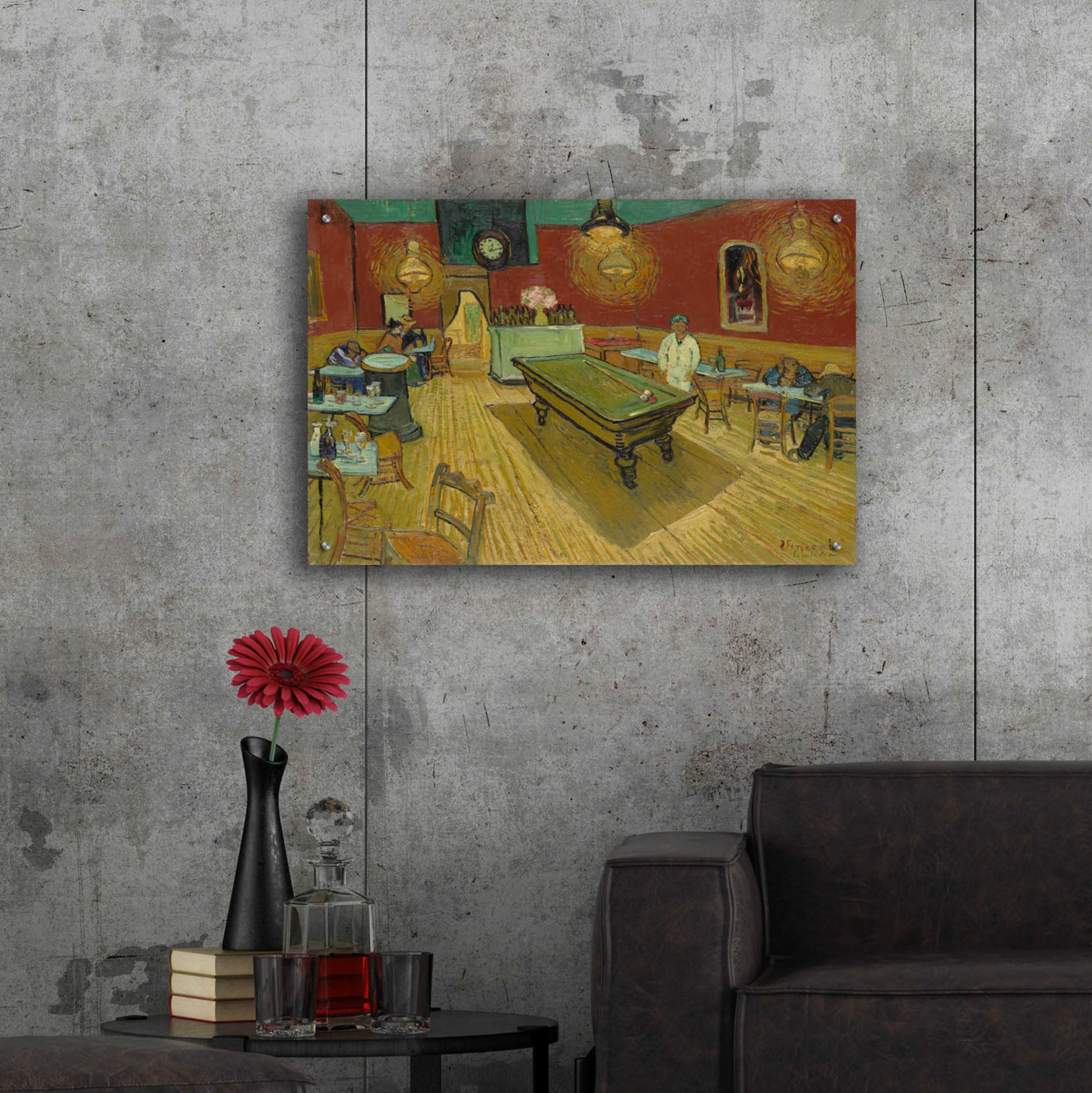 Epic Art 'Le Cafe De Nuit' by Vincent Van Gogh, Acrylic Glass Wall Art,36x24