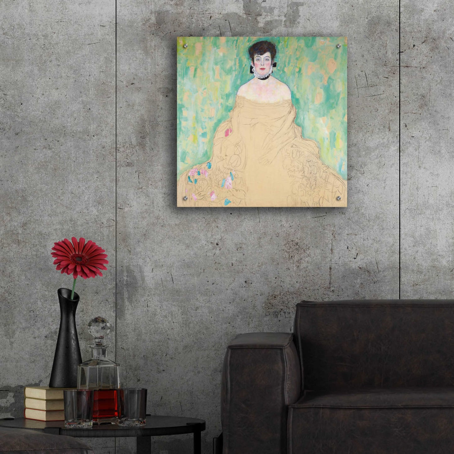 Epic Art 'Amalie Zuckerkandl' by Gustav Klimt, Acrylic Glass Wall Art,24x24