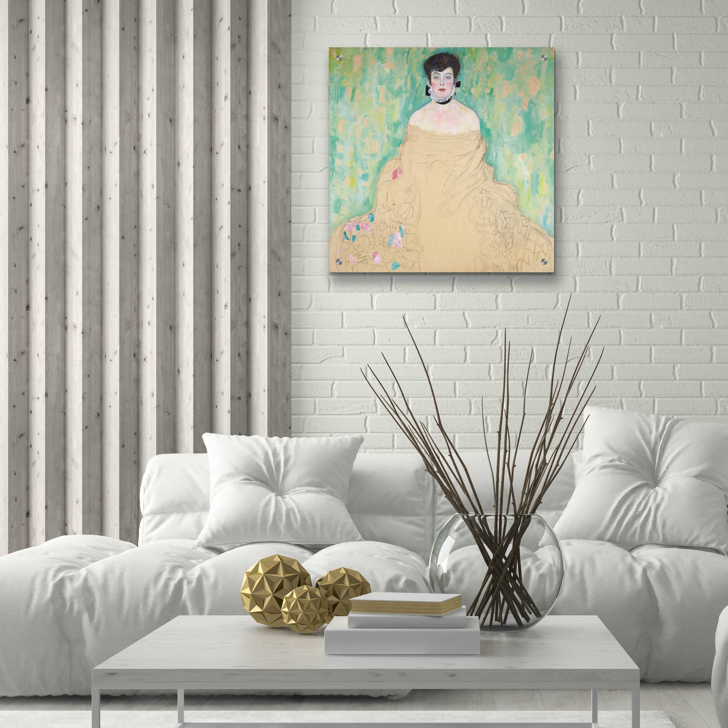 Epic Art 'Amalie Zuckerkandl' by Gustav Klimt, Acrylic Glass Wall Art,24x24