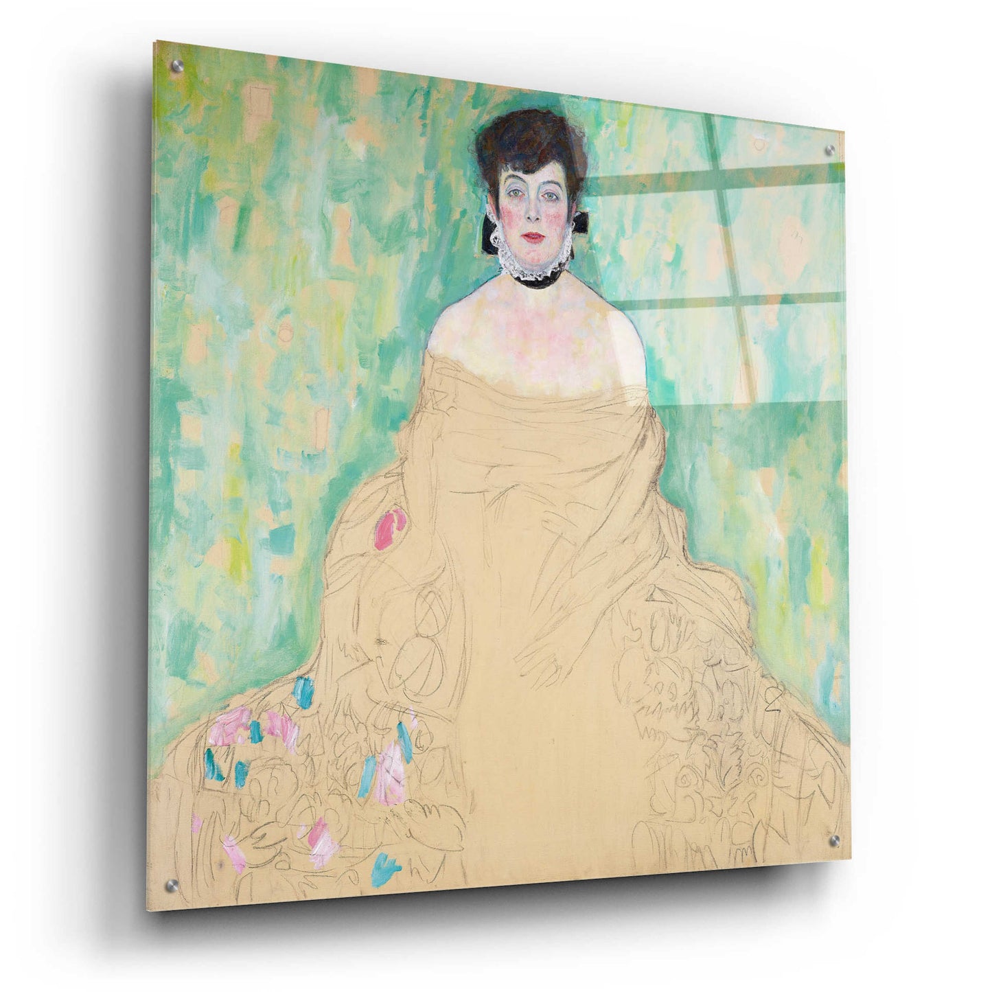 Epic Art 'Amalie Zuckerkandl' by Gustav Klimt, Acrylic Glass Wall Art,36x36