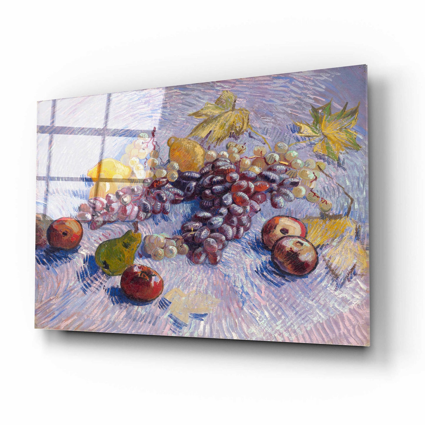 Epic Art 'Graper, Lemons Pears And Apples 1887' by Vincent Van Gogh, Acrylic Glass Wall Art,16x12