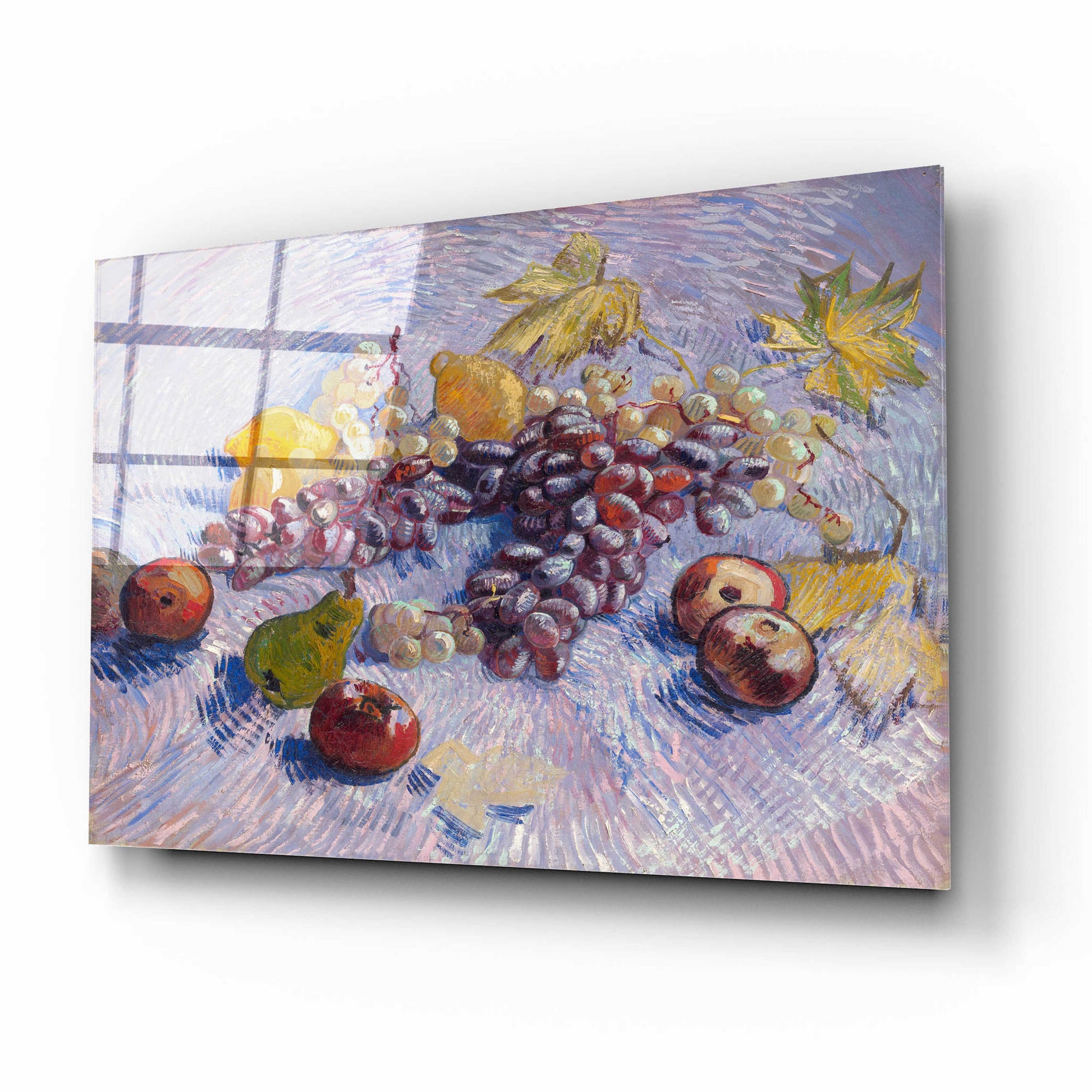 Epic Art 'Graper, Lemons Pears And Apples 1887' by Vincent Van Gogh, Acrylic Glass Wall Art,16x12