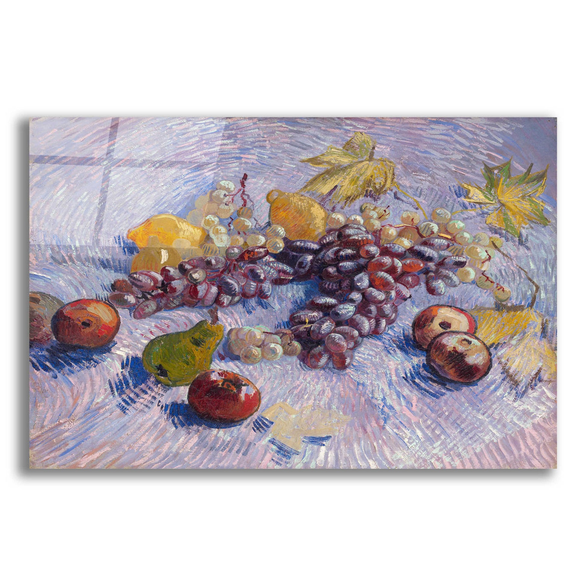 Epic Art 'Graper, Lemons Pears And Apples 1887' by Vincent Van Gogh, Acrylic Glass Wall Art,16x12