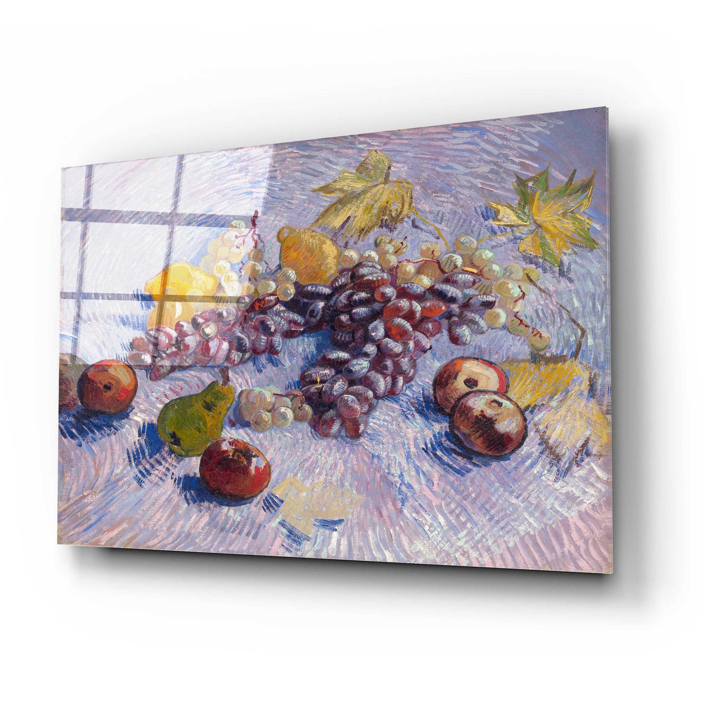 Epic Art 'Graper, Lemons Pears And Apples 1887' by Vincent Van Gogh, Acrylic Glass Wall Art,24x16