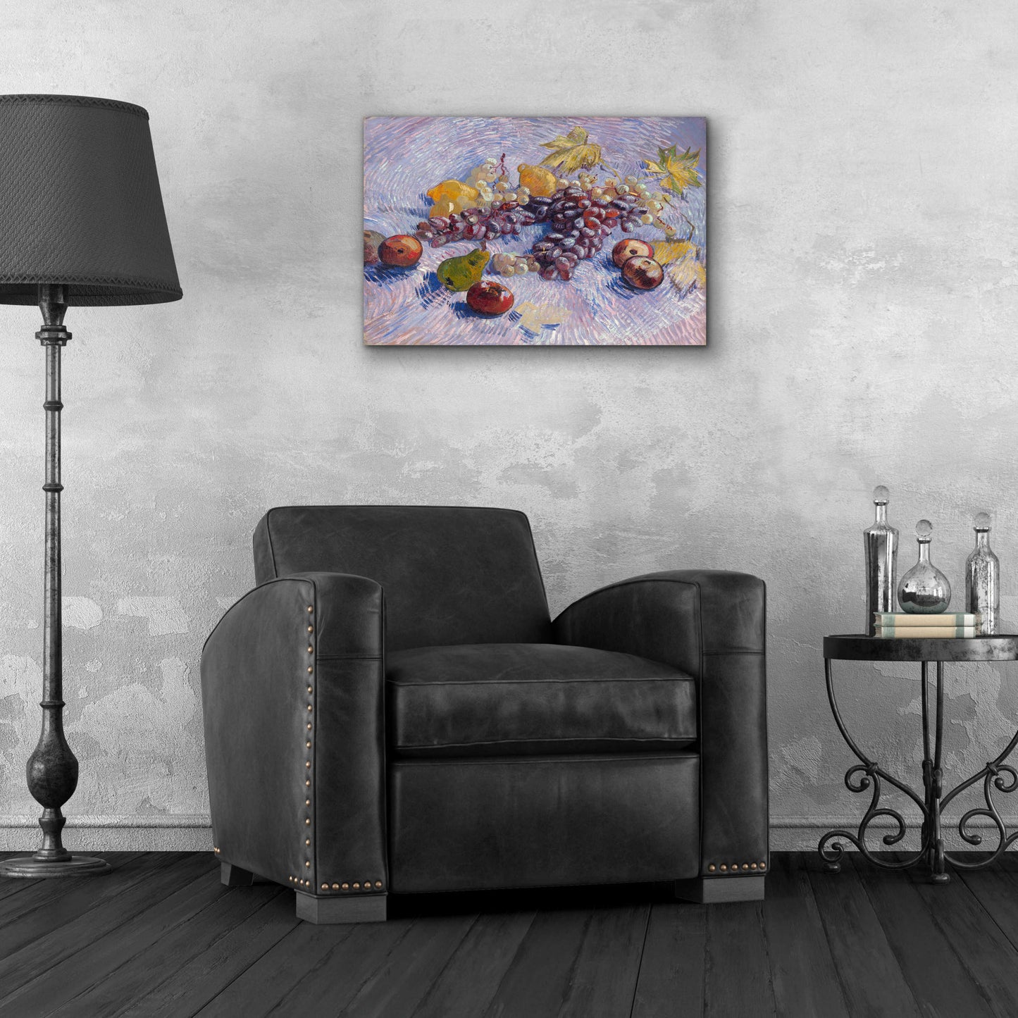 Epic Art 'Graper, Lemons Pears And Apples 1887' by Vincent Van Gogh, Acrylic Glass Wall Art,24x16