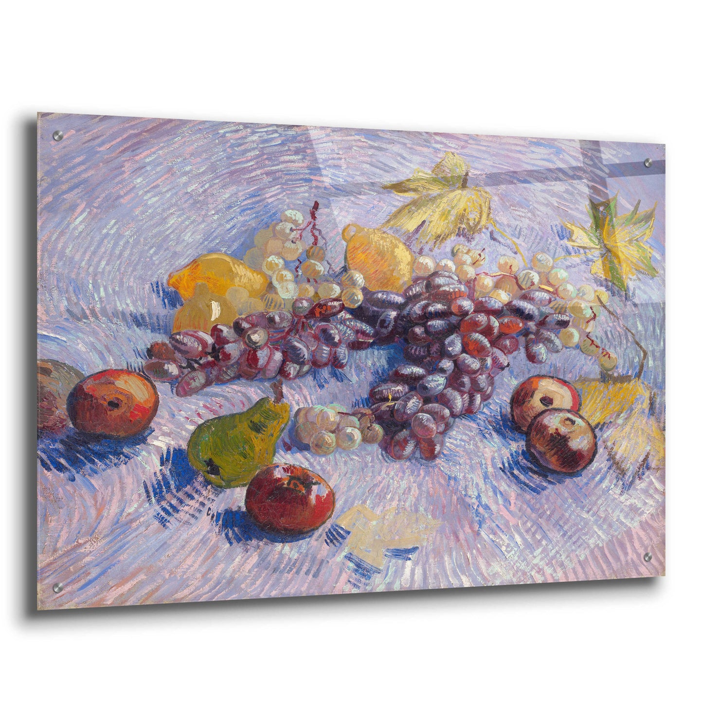 Epic Art 'Graper, Lemons Pears And Apples 1887' by Vincent Van Gogh, Acrylic Glass Wall Art,36x24