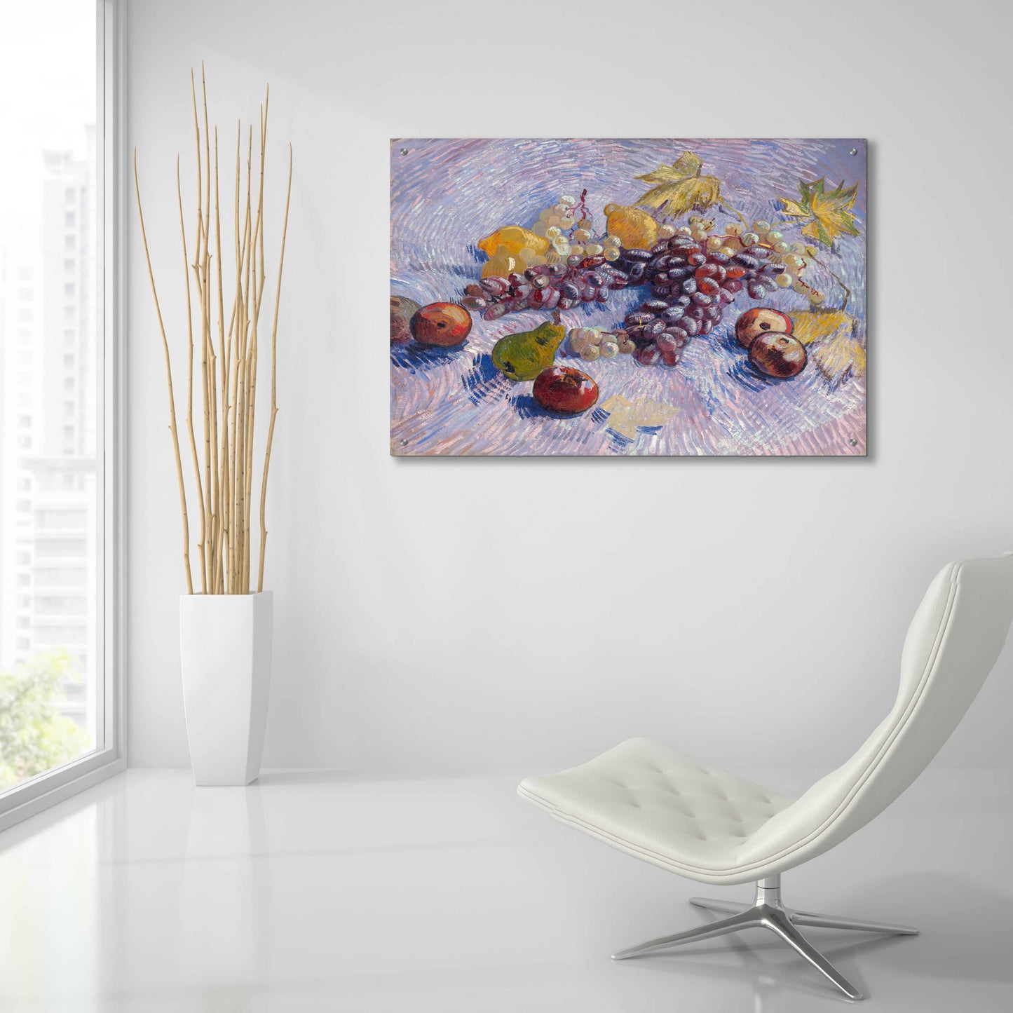 Epic Art 'Graper, Lemons Pears And Apples 1887' by Vincent Van Gogh, Acrylic Glass Wall Art,36x24