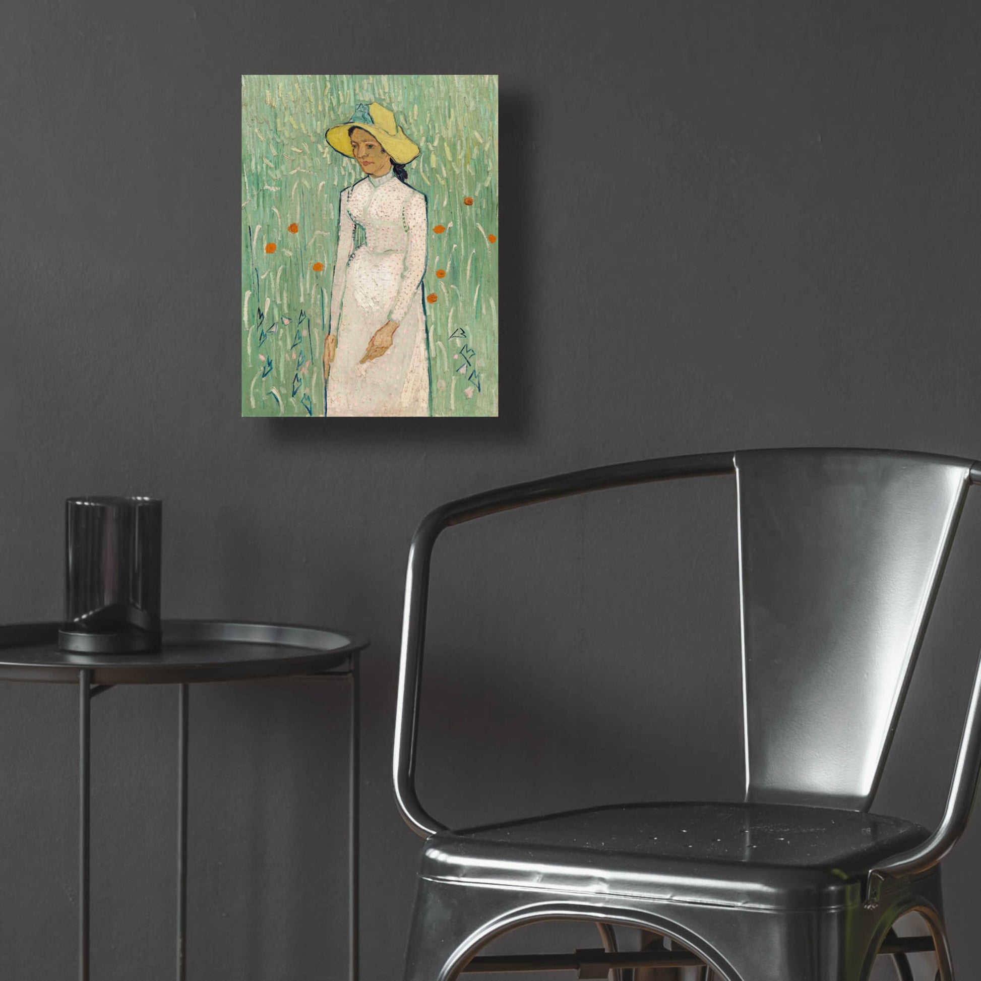 Epic Art 'Girl In White ' by Vincent Van Gogh, Acrylic Glass Wall Art,12x16