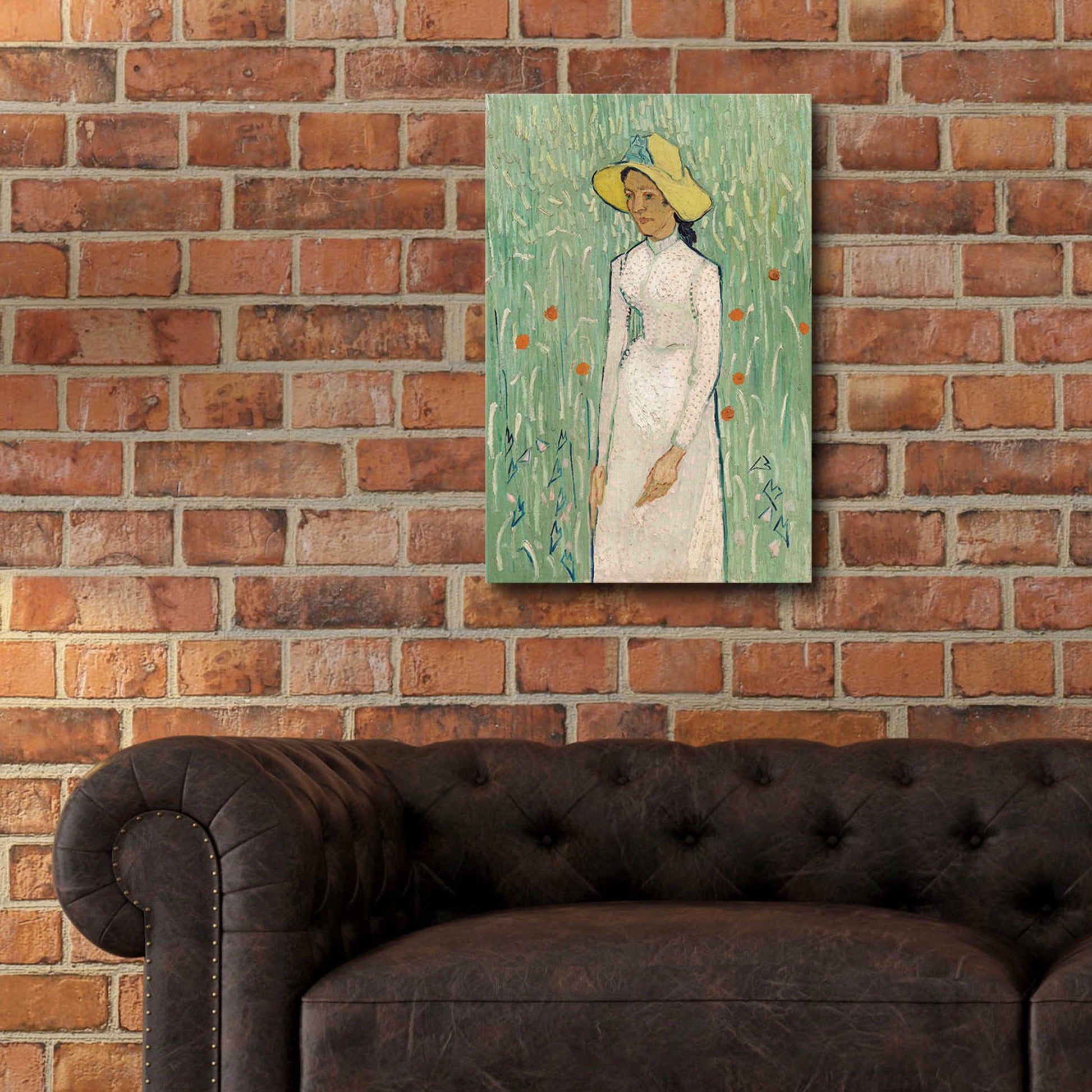 Epic Art 'Girl In White ' by Vincent Van Gogh, Acrylic Glass Wall Art,16x24