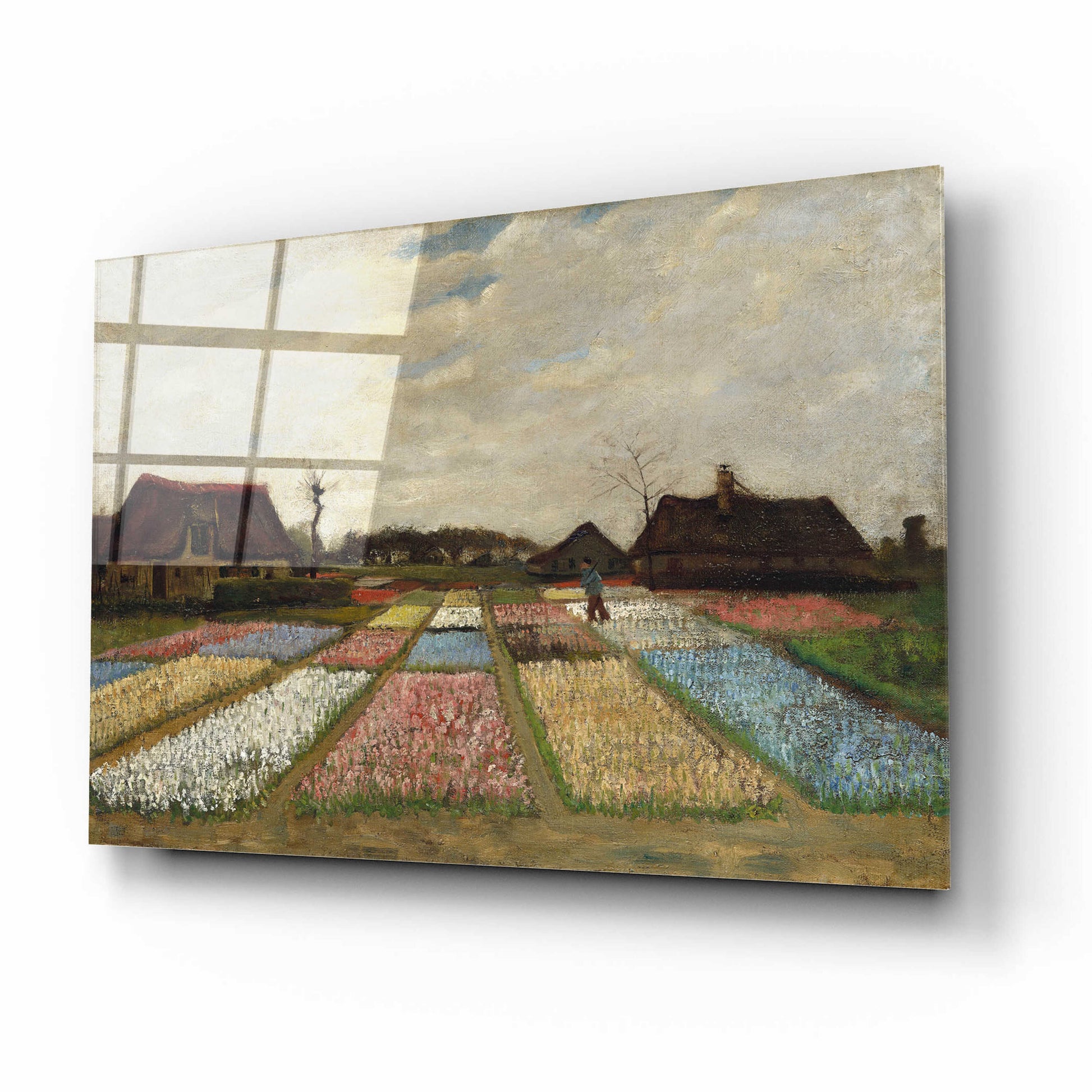 Epic Art 'Flower Beds In Holland' by Vincent Van Gogh, Acrylic Glass Wall Art,16x12