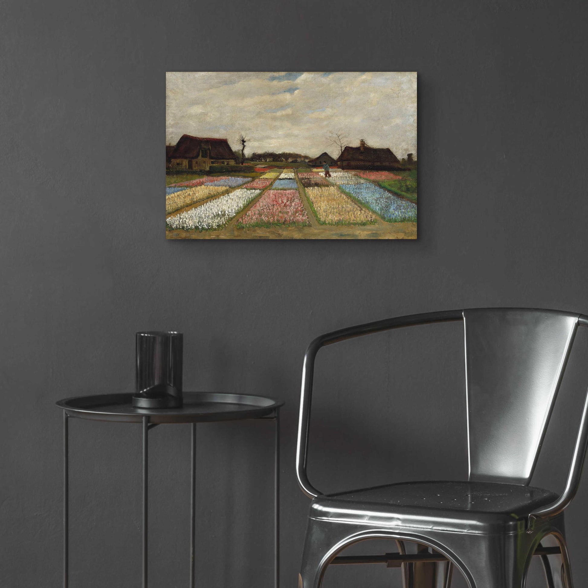 Epic Art 'Flower Beds In Holland' by Vincent Van Gogh, Acrylic Glass Wall Art,24x16