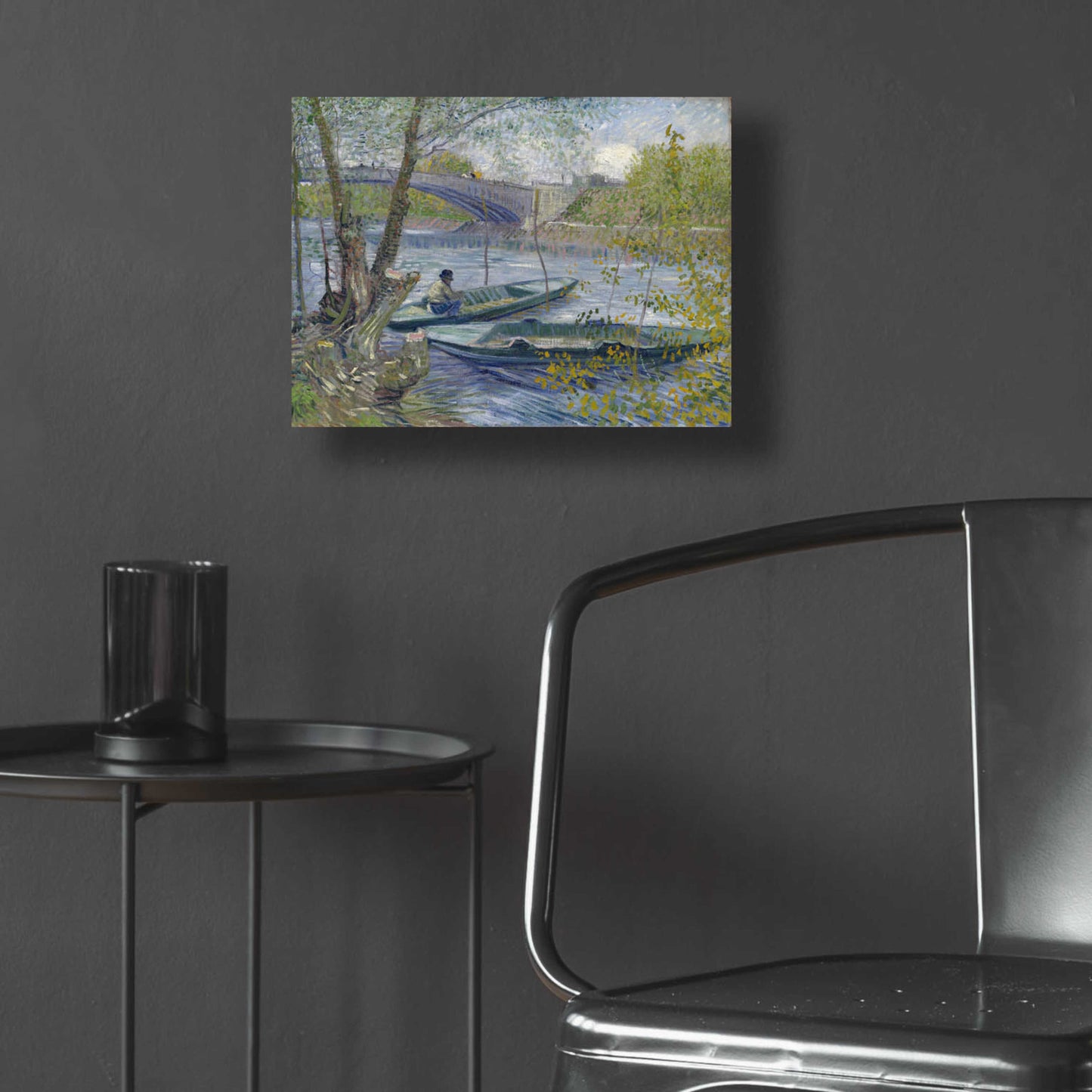 Epic Art 'Fishing In Spring, The Pont De Clichy' by Vincent Van Gogh, Acrylic Glass Wall Art,16x12