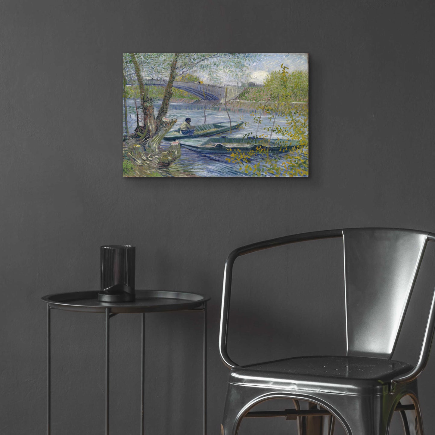 Epic Art 'Fishing In Spring, The Pont De Clichy' by Vincent Van Gogh, Acrylic Glass Wall Art,24x16