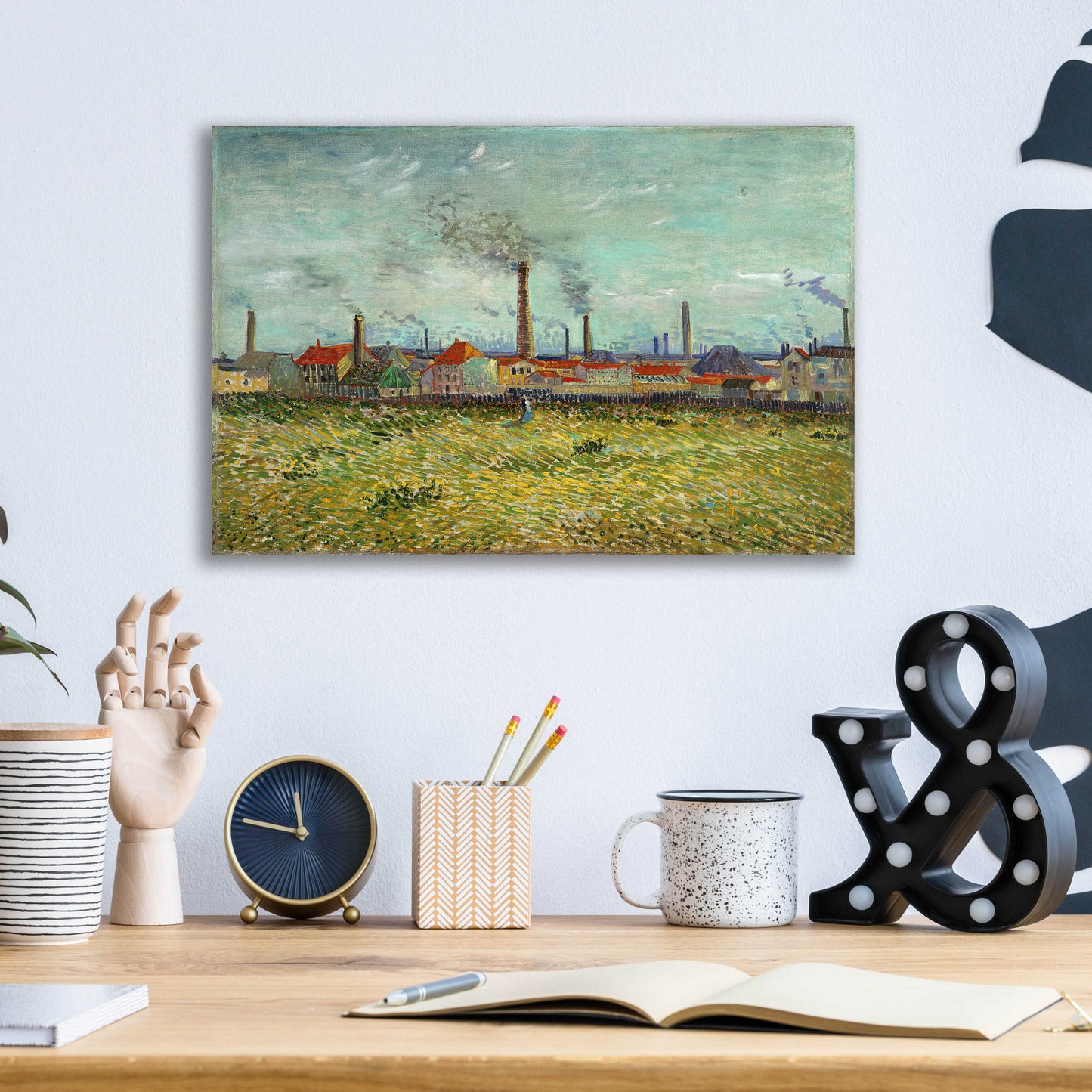 Epic Art 'Factories At Clichy' by Vincent Van Gogh, Acrylic Glass Wall Art,16x12