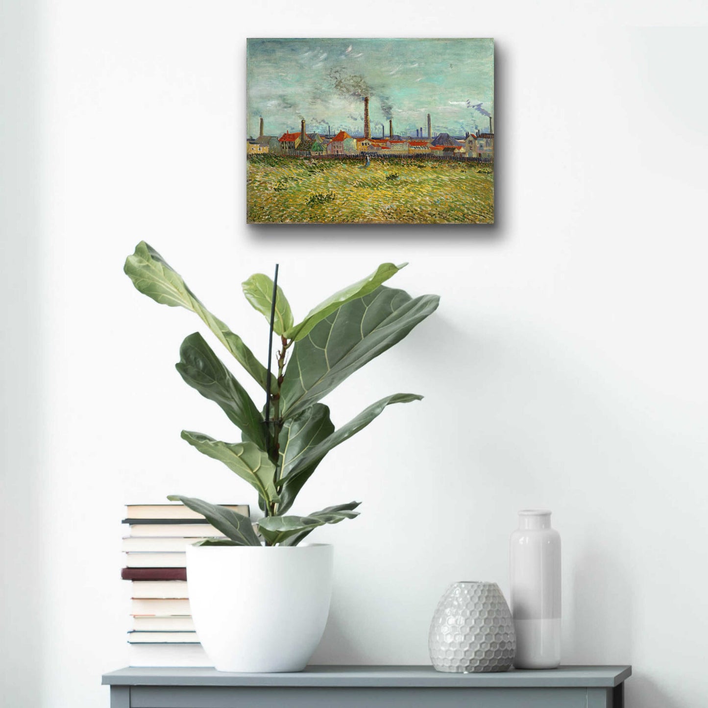 Epic Art 'Factories At Clichy' by Vincent Van Gogh, Acrylic Glass Wall Art,16x12