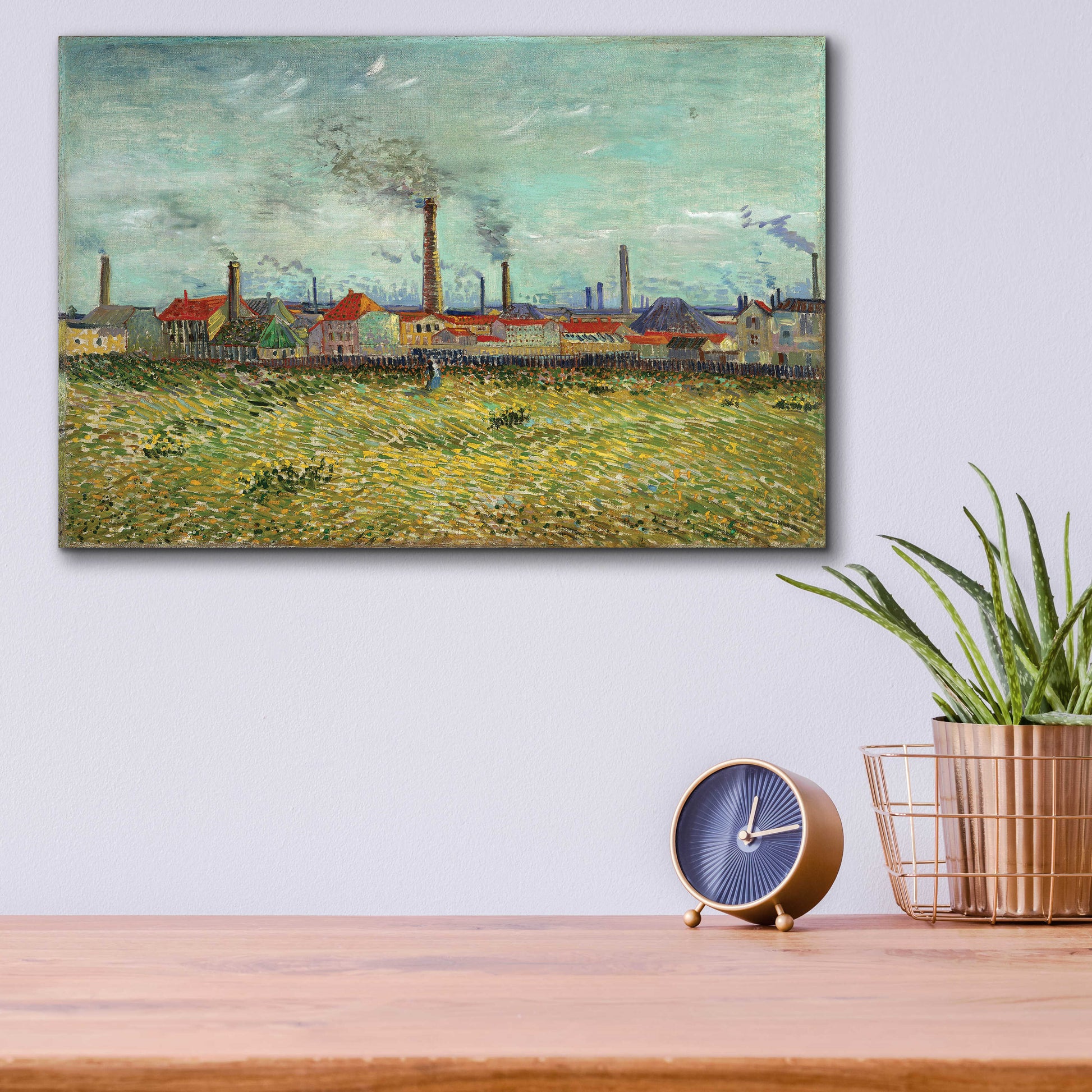 Epic Art 'Factories At Clichy' by Vincent Van Gogh, Acrylic Glass Wall Art,16x12