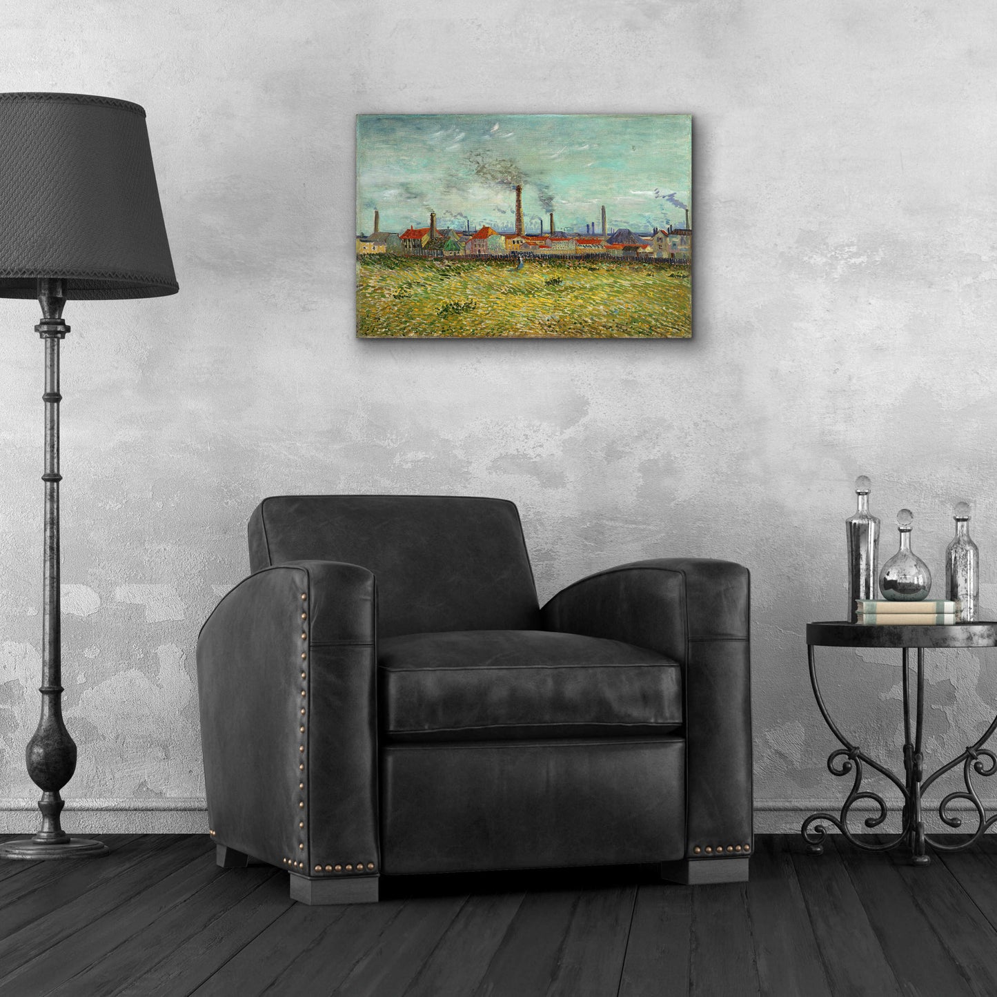 Epic Art 'Factories At Clichy' by Vincent Van Gogh, Acrylic Glass Wall Art,24x16