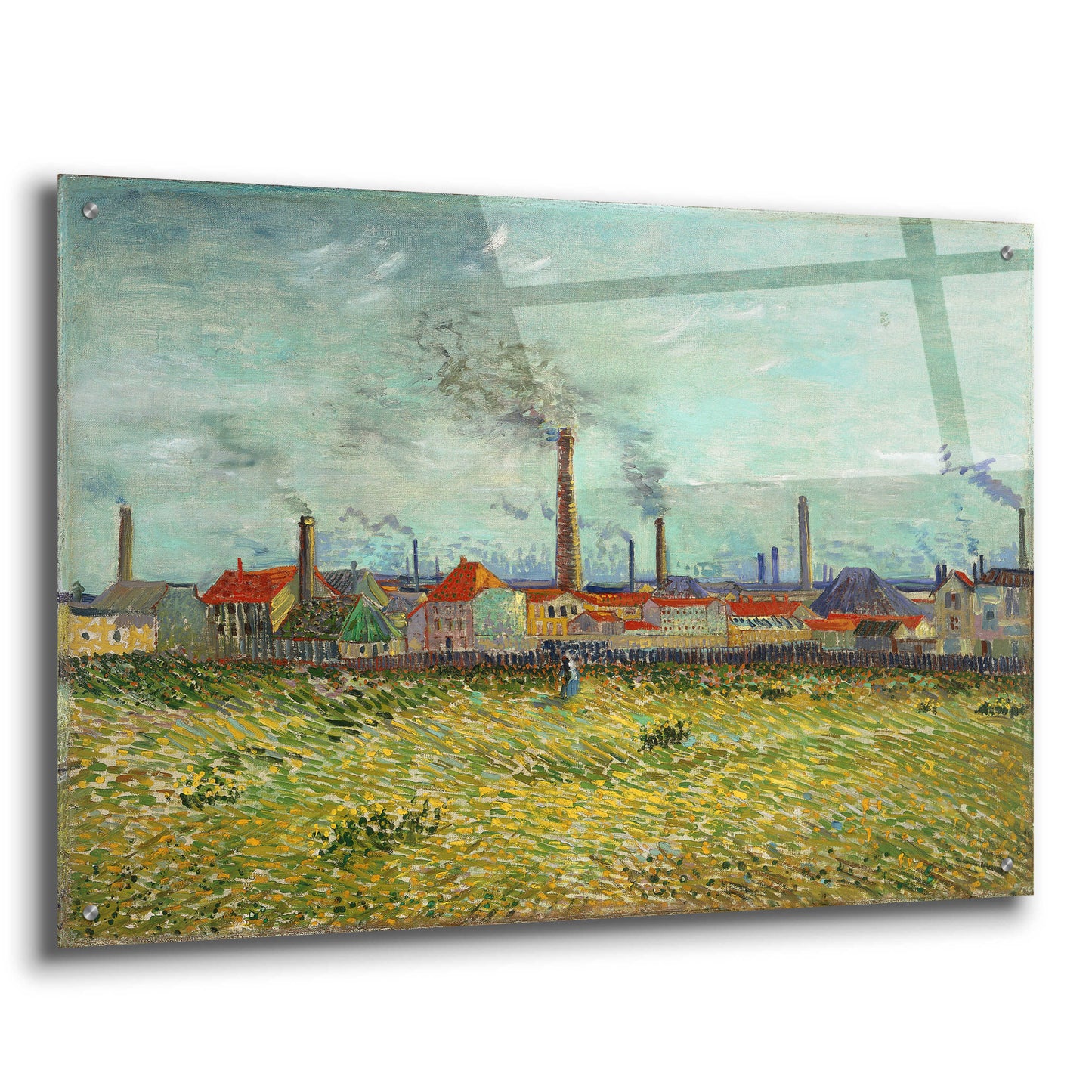 Epic Art 'Factories At Clichy' by Vincent Van Gogh, Acrylic Glass Wall Art,36x24