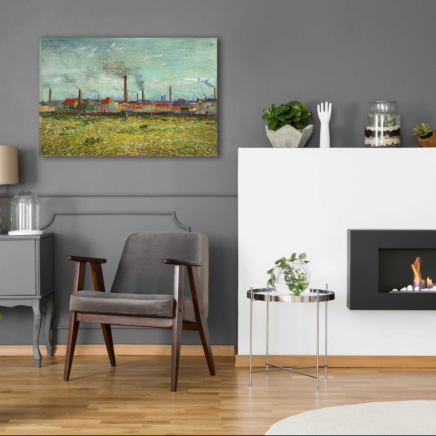 Epic Art 'Factories At Clichy' by Vincent Van Gogh, Acrylic Glass Wall Art,36x24