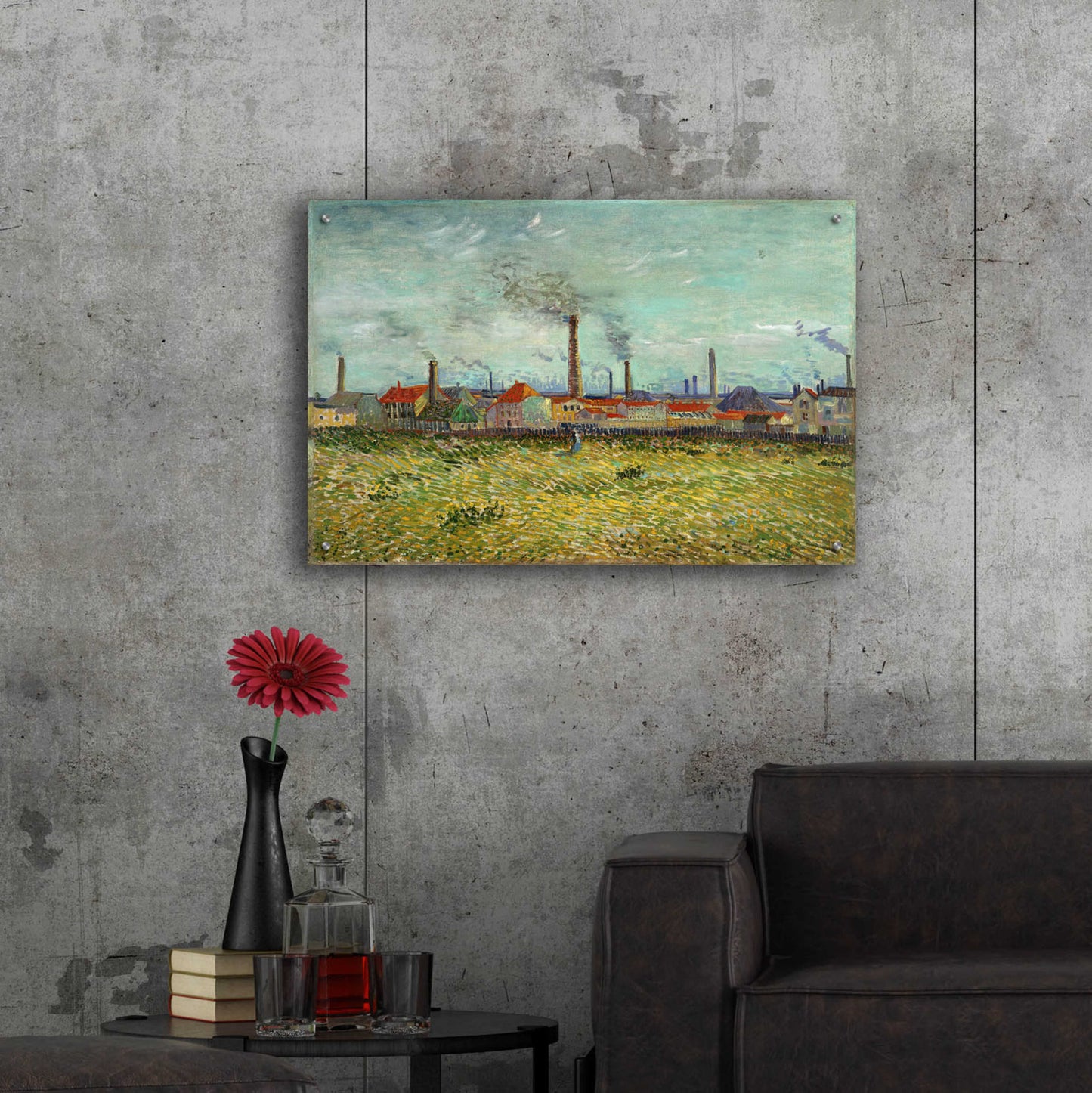 Epic Art 'Factories At Clichy' by Vincent Van Gogh, Acrylic Glass Wall Art,36x24