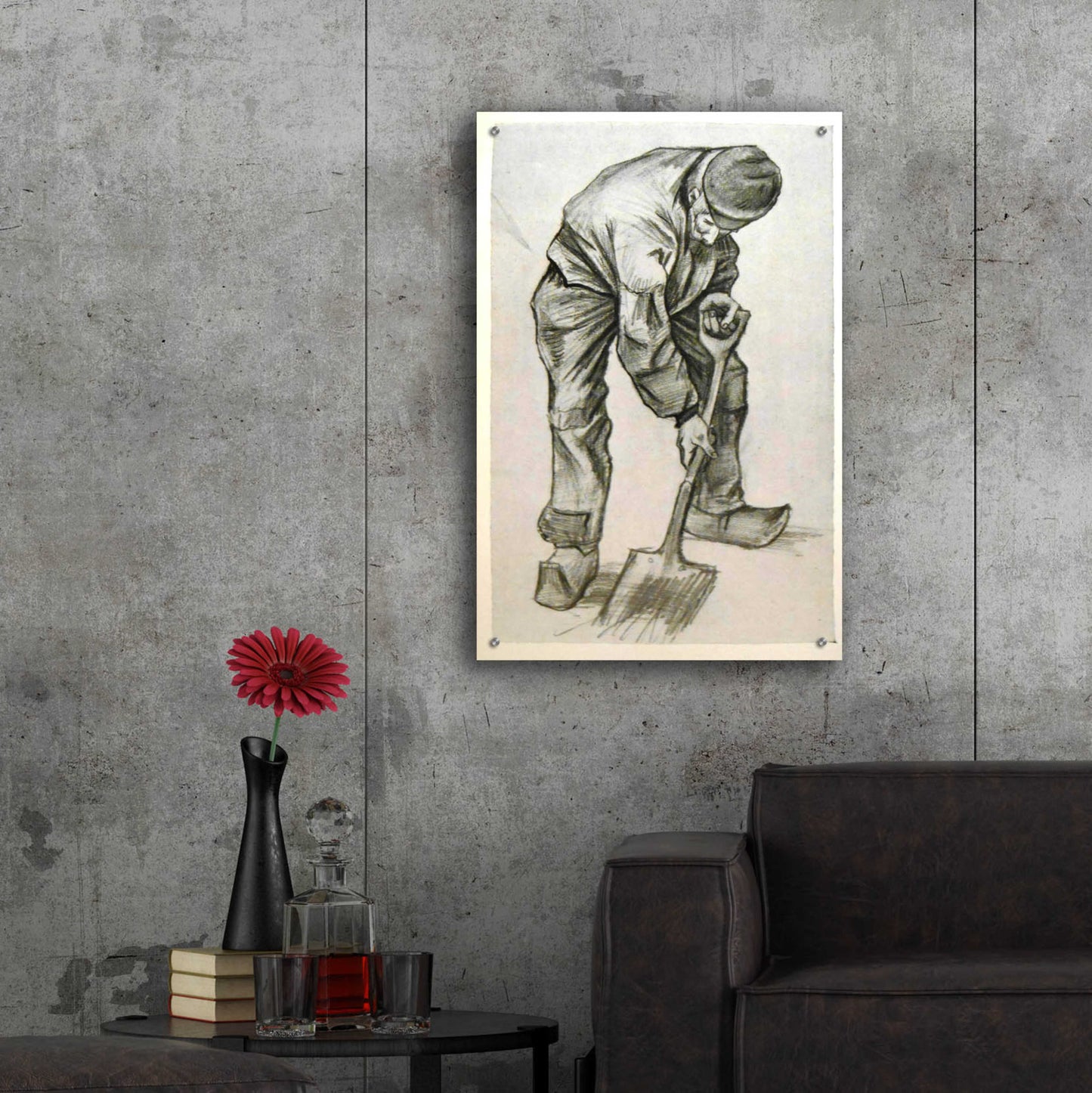 Epic Art 'Digger' by Vincent Van Gogh, Acrylic Glass Wall Art,24x36