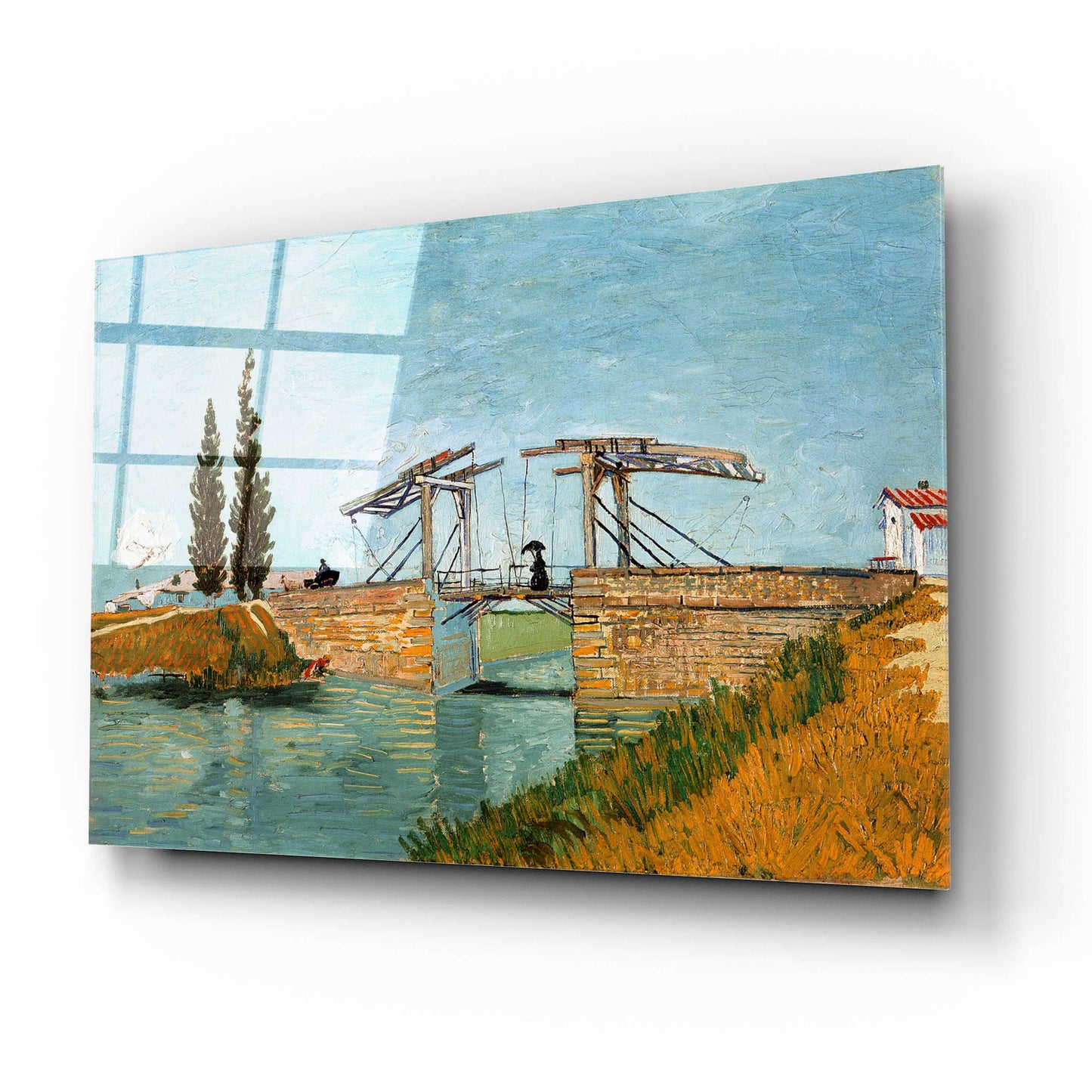 Epic Art 'Die Zugbrucke' by Vincent Van Gogh, Acrylic Glass Wall Art,16x12