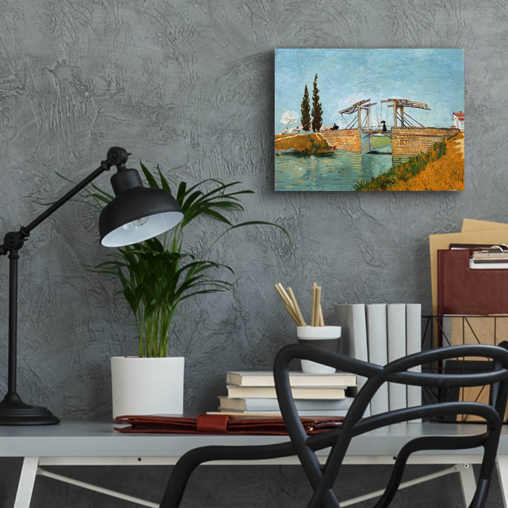 Epic Art 'Die Zugbrucke' by Vincent Van Gogh, Acrylic Glass Wall Art,16x12