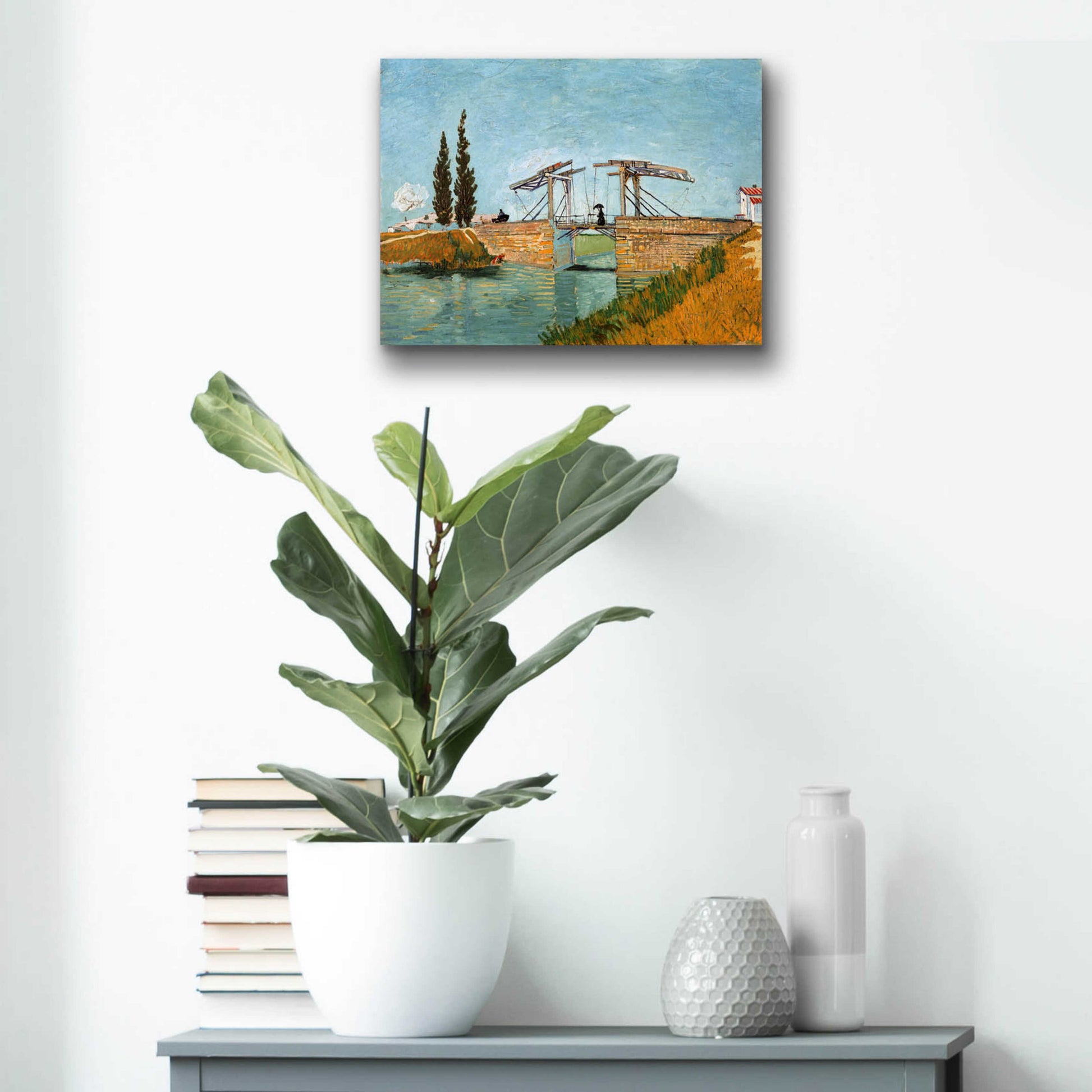 Epic Art 'Die Zugbrucke' by Vincent Van Gogh, Acrylic Glass Wall Art,16x12