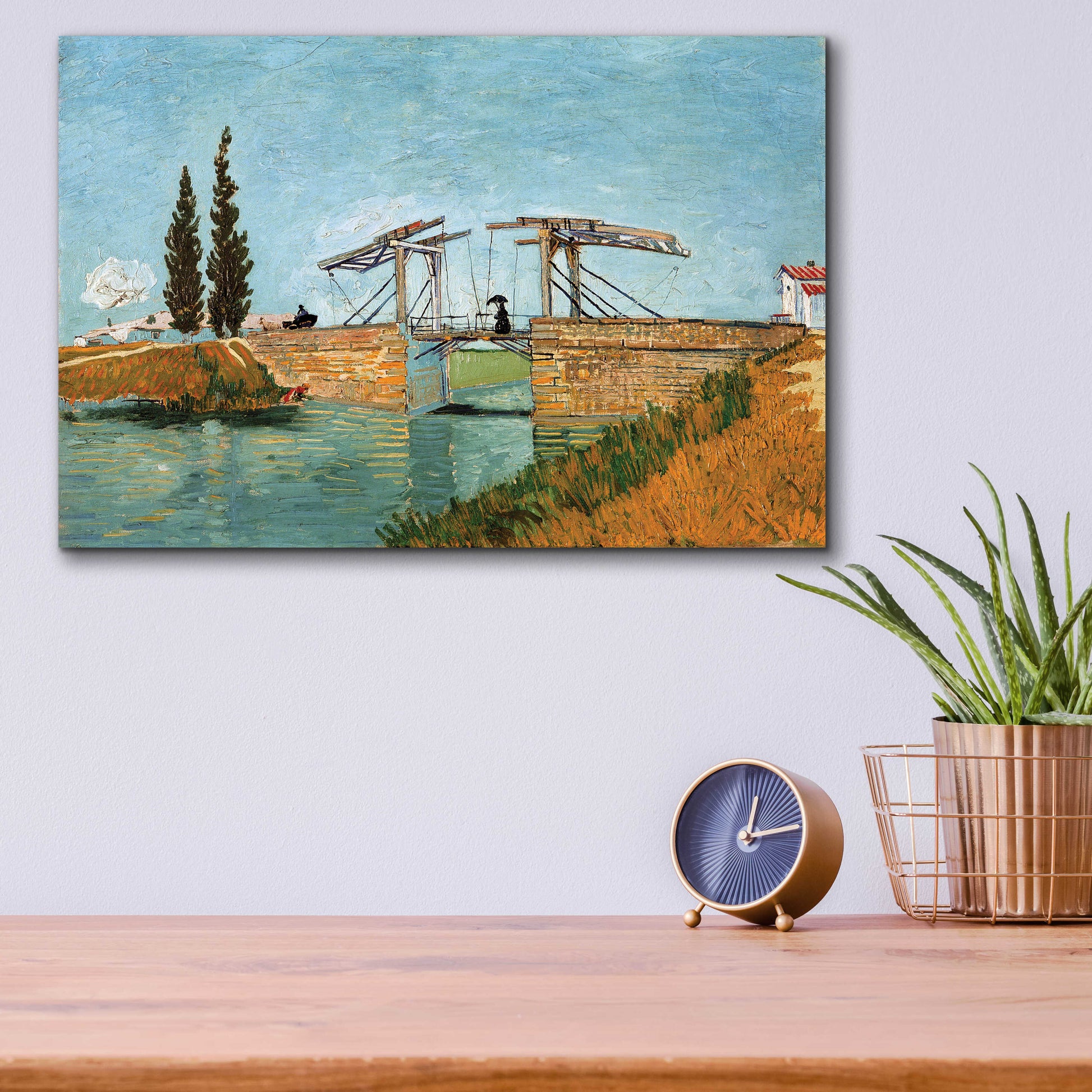 Epic Art 'Die Zugbrucke' by Vincent Van Gogh, Acrylic Glass Wall Art,16x12