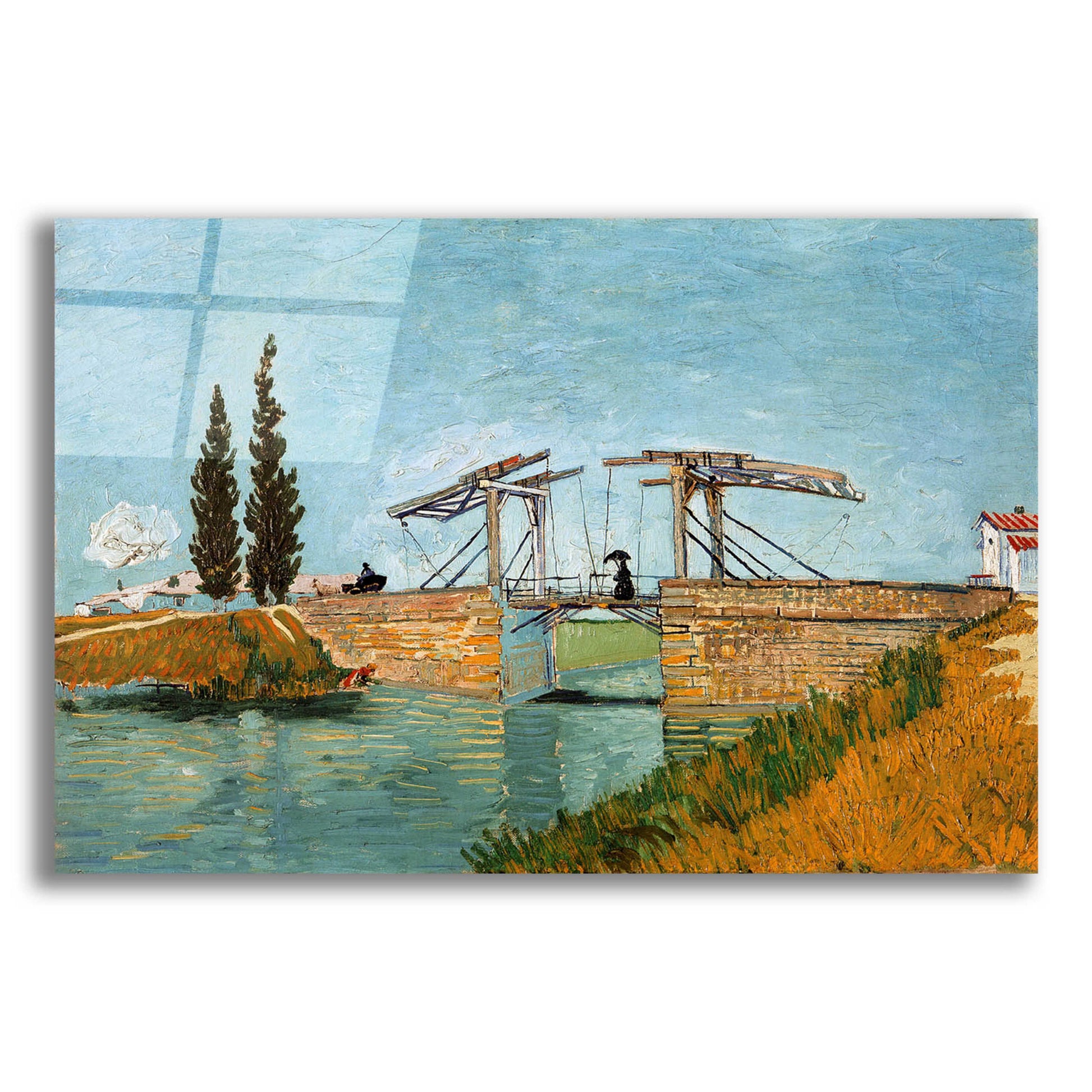 Epic Art 'Die Zugbrucke' by Vincent Van Gogh, Acrylic Glass Wall Art,16x12