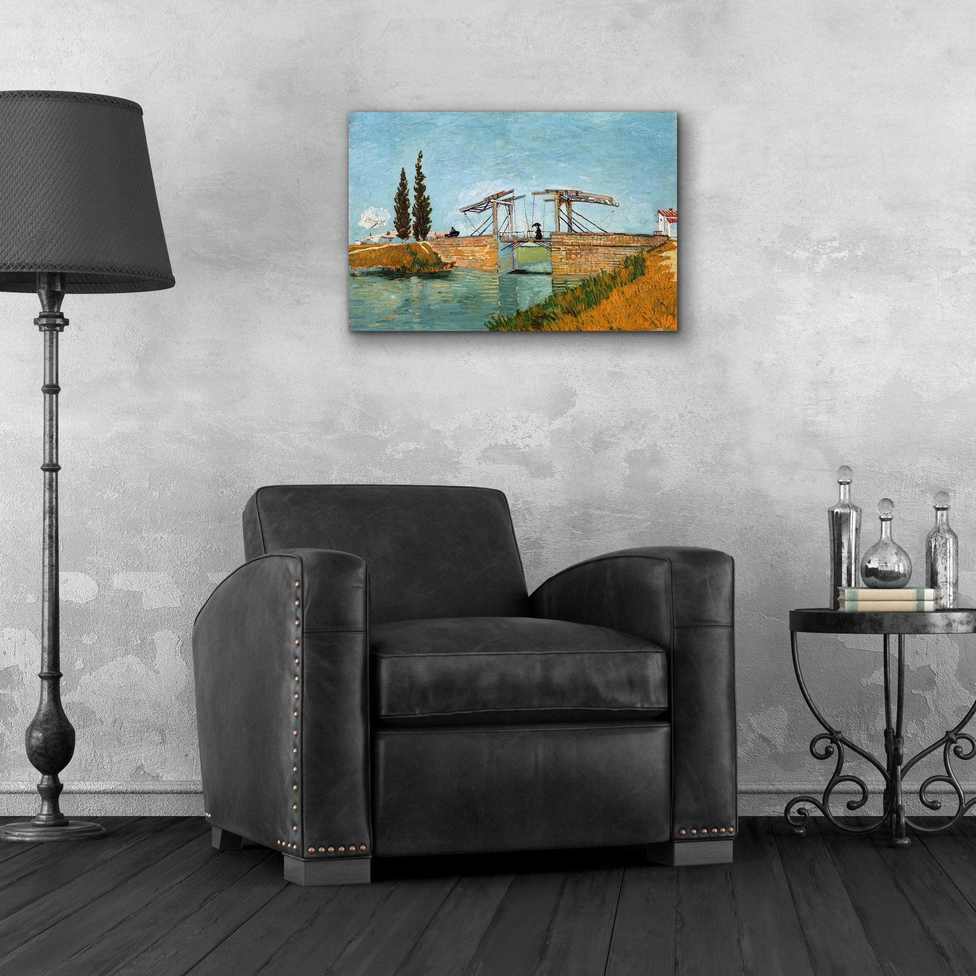 Epic Art 'Die Zugbrucke' by Vincent Van Gogh, Acrylic Glass Wall Art,24x16