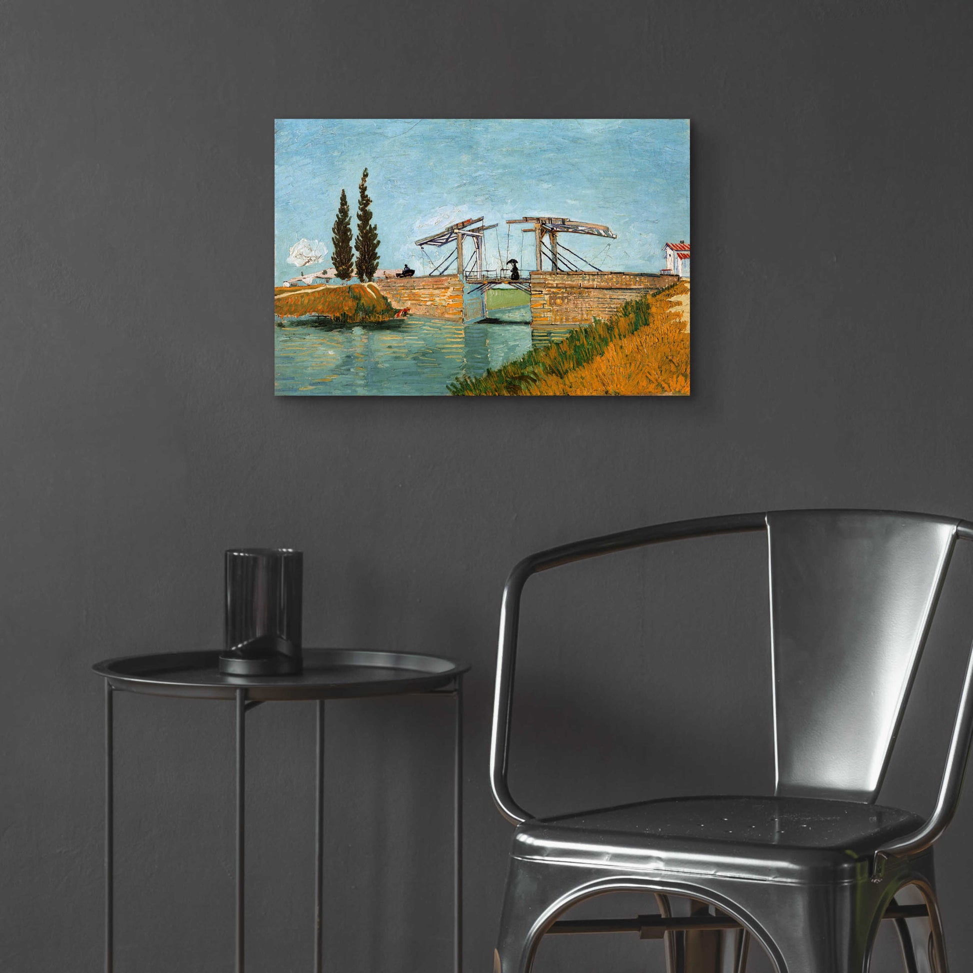 Epic Art 'Die Zugbrucke' by Vincent Van Gogh, Acrylic Glass Wall Art,24x16