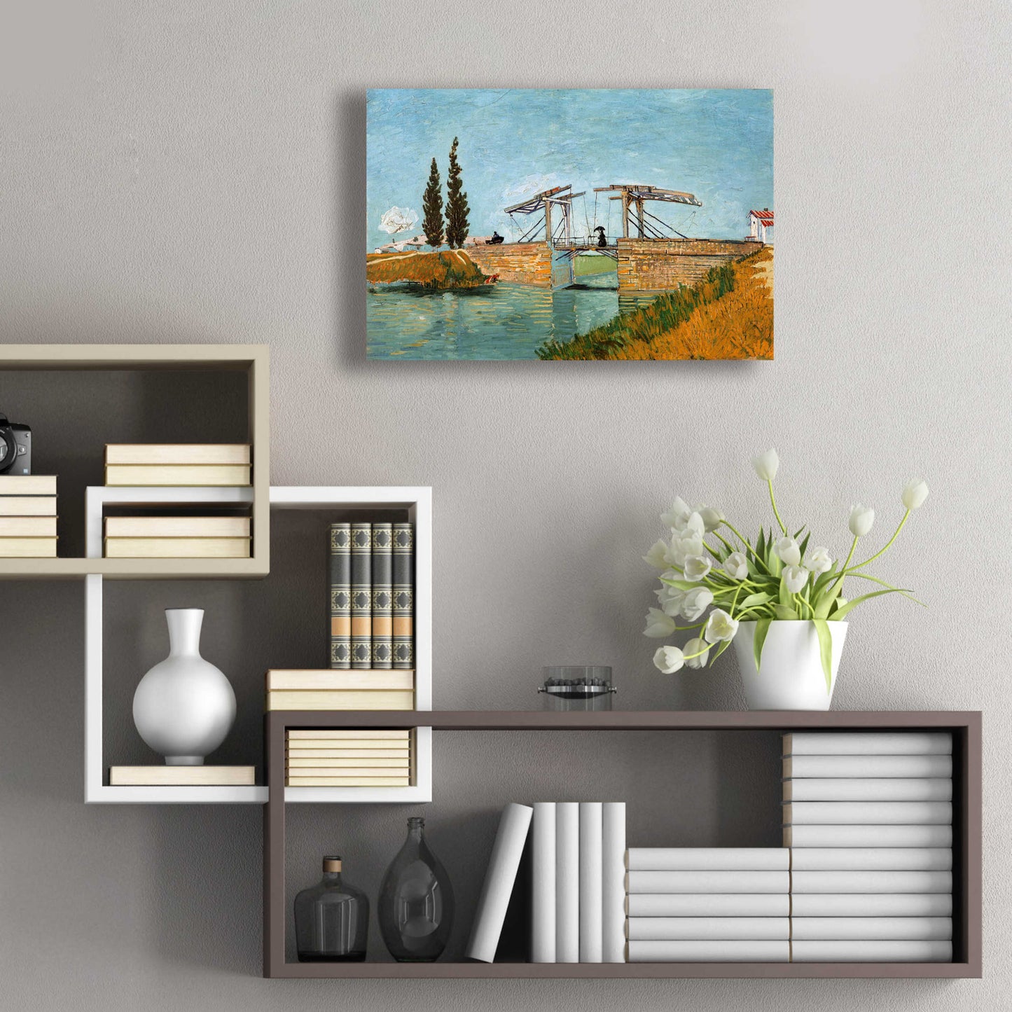 Epic Art 'Die Zugbrucke' by Vincent Van Gogh, Acrylic Glass Wall Art,24x16